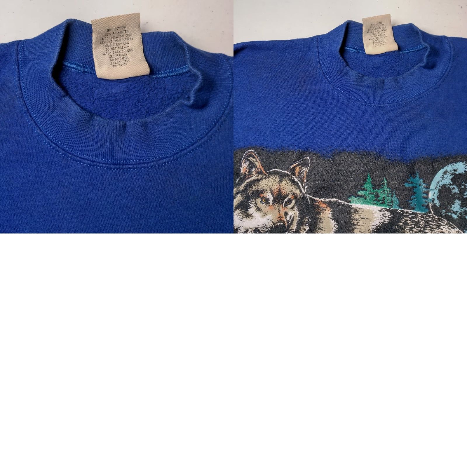 Vintage VINTAGE National Wildlife Federation Sweatshirt Timber Wolf Crew Neck L Men Blue Cotton Blend Knit Pullover Graphic USA Made Size US L / EU 52-54 / 3 - 11 Thumbnail