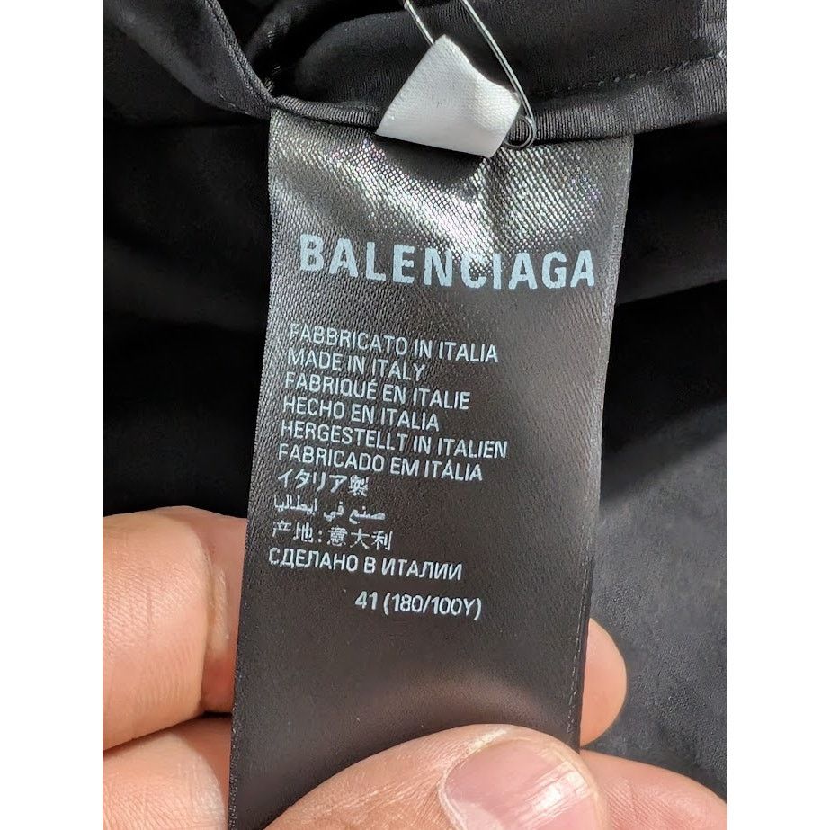 Balenciaga o1rshd1 Shirt Allover Poplin in Black/White Size US M / EU 48-50 / 2 - 14 Thumbnail