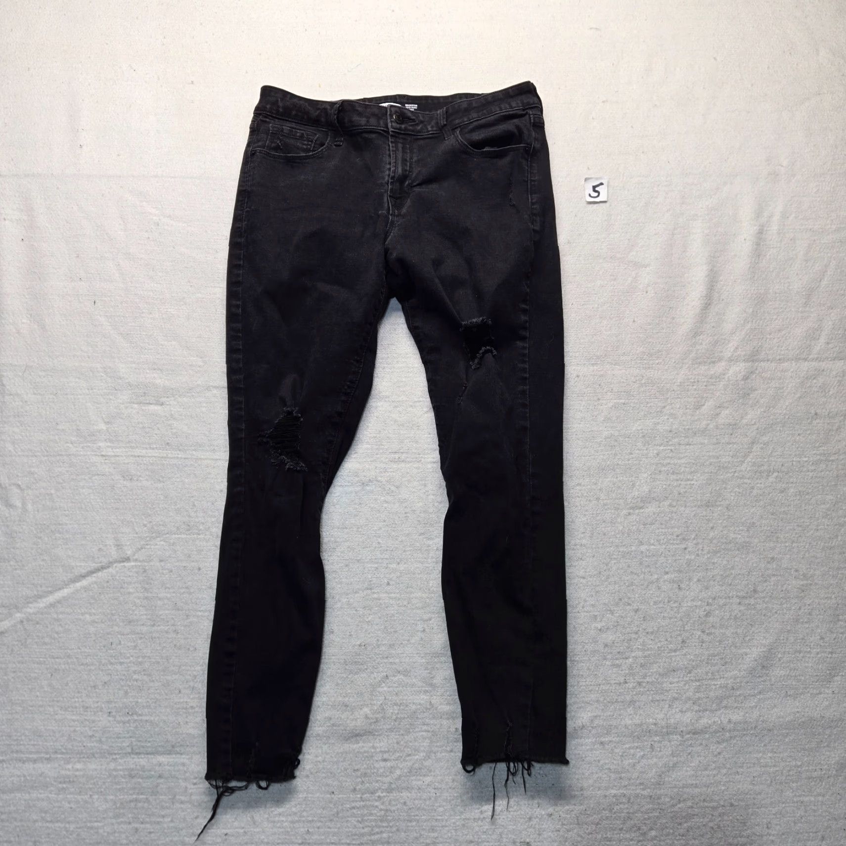 Old Navy Old Navy RockStar Super Skinny Ankle Womens Black Denim Jeans W/Raw Hems Size 12 Size 24" / US 00 / IT 34 - 2 Thumbnail
