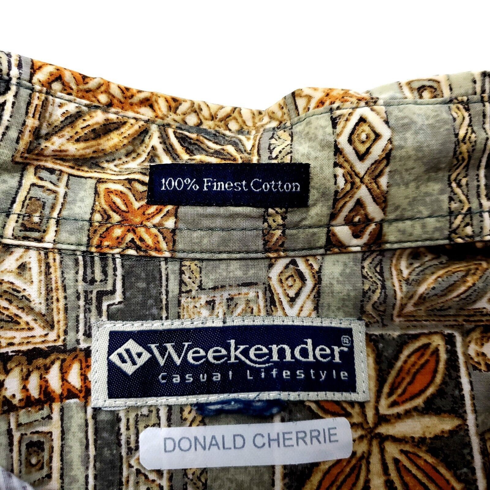 Vintage Weekender Donald Cherrie Cotton Hawaiian Button Front Shirt Size US XL / EU 56 / 4 - 8 Thumbnail