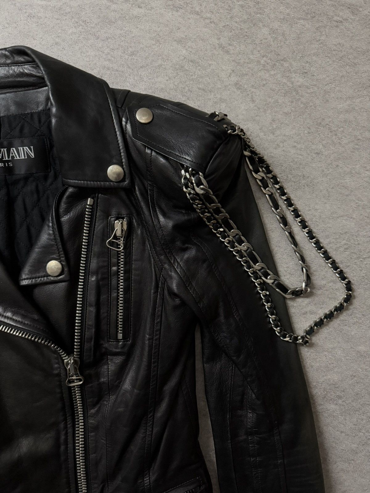 Balmain Balmain FW09 Leather Rider by Christophe Decarnin Size XS / US 0-2 / IT 36-38 - 7 Thumbnail