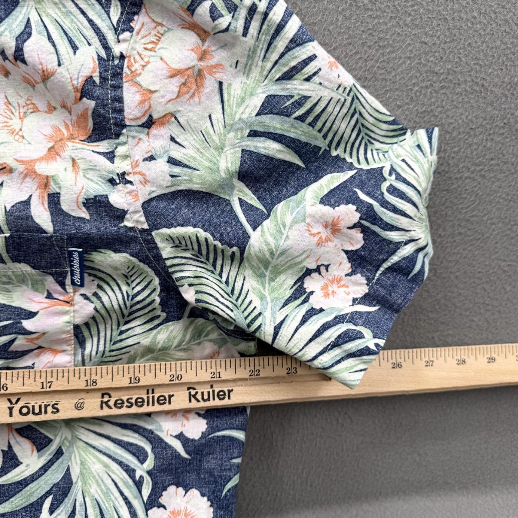 Chubbies Chubbies Shirt Mens Large Blue Floral Hawaiian Tropical Short Sleeve Button Up Size US L / EU 52-54 / 3 - 4 Thumbnail