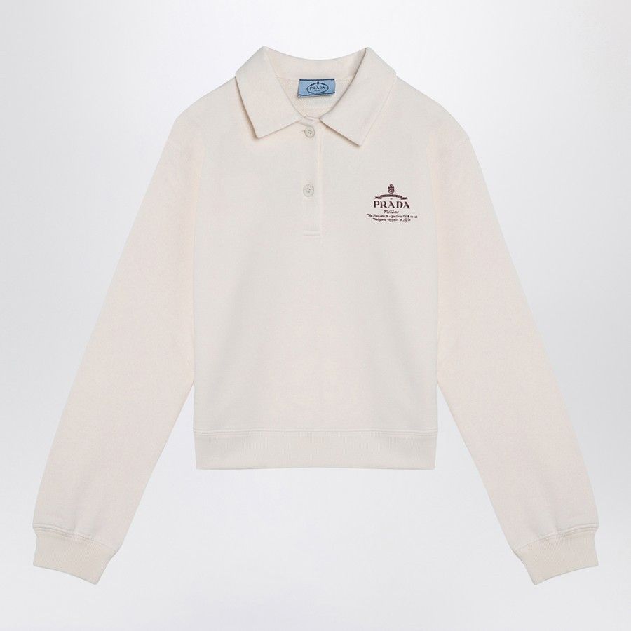 Prada o1d2blof0924 Logo Polo Shirts in Natural Size XS / US 0-2 / IT 36-38 - 1 Thumbnail