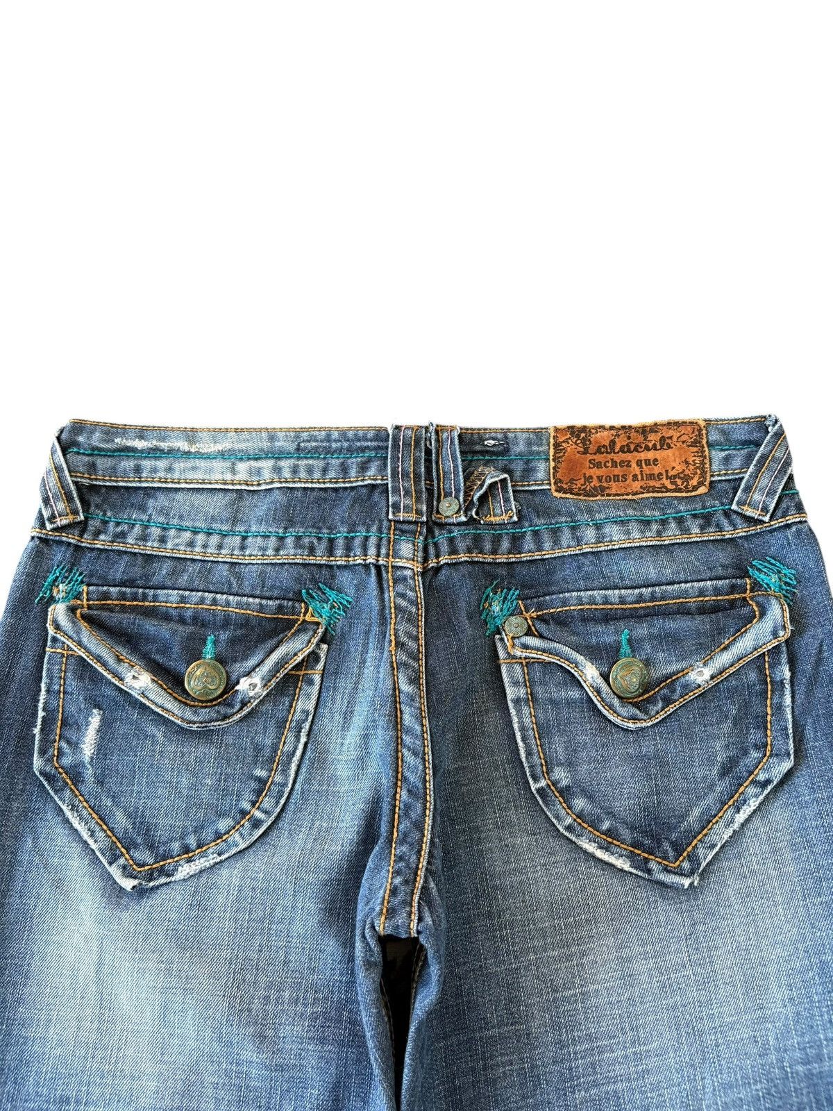 Hysteric Glamour Vintage Japanese Brand Distress Low Rise Flare Jeans Size 30" / US 8 / IT 44 - 4 Thumbnail