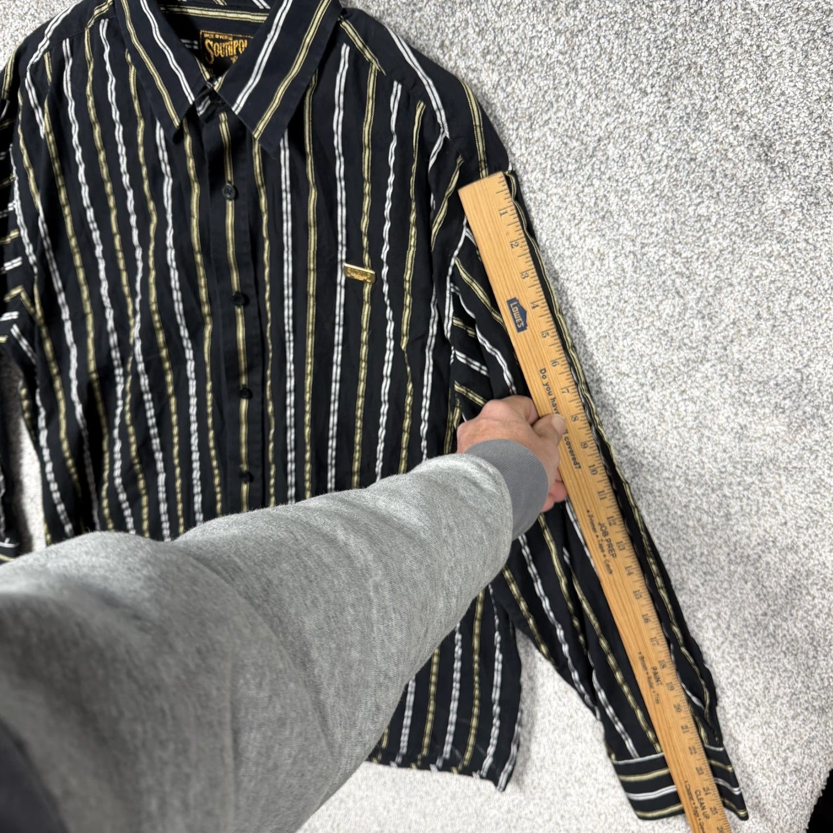 Southpole VINTAGE Southpole Shirt Mens XL Black Gold Stripe Hip Hop Biggie Streetwear Size US XL / EU 56 / 4 - 4 Thumbnail