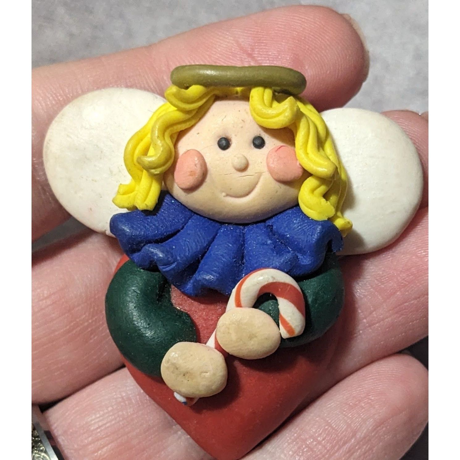 Other Handmade Candycane Heart Angel Holiday Brooch Size ONE SIZE - 3 Thumbnail