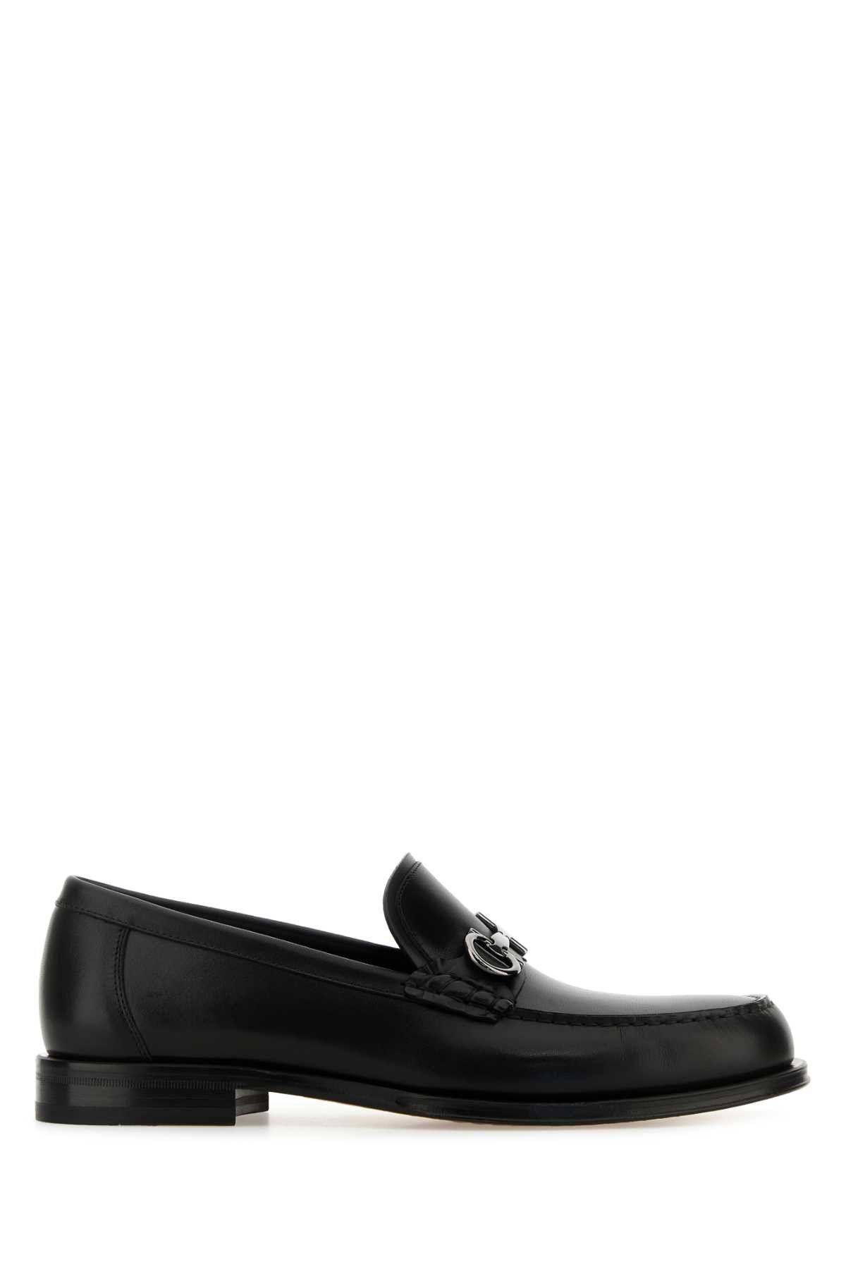 Salvatore Ferragamo Black Leather Teatro Loafers Size US 11 / EU 44 - 1 Thumbnail