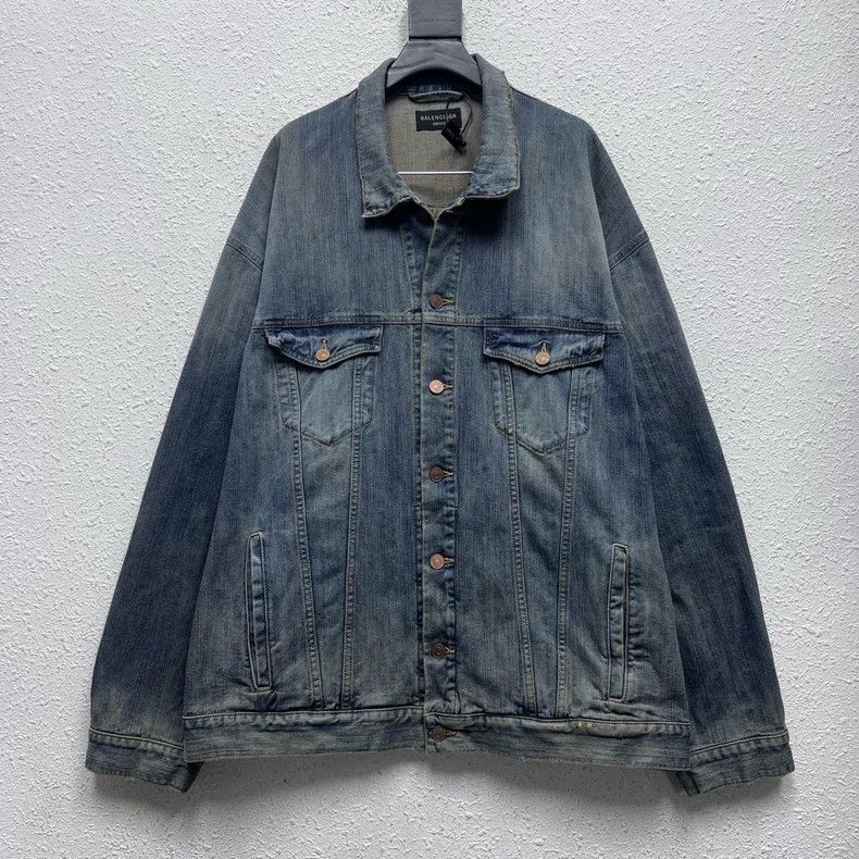 Balenciaga Masked paper bandage blue denim jacket