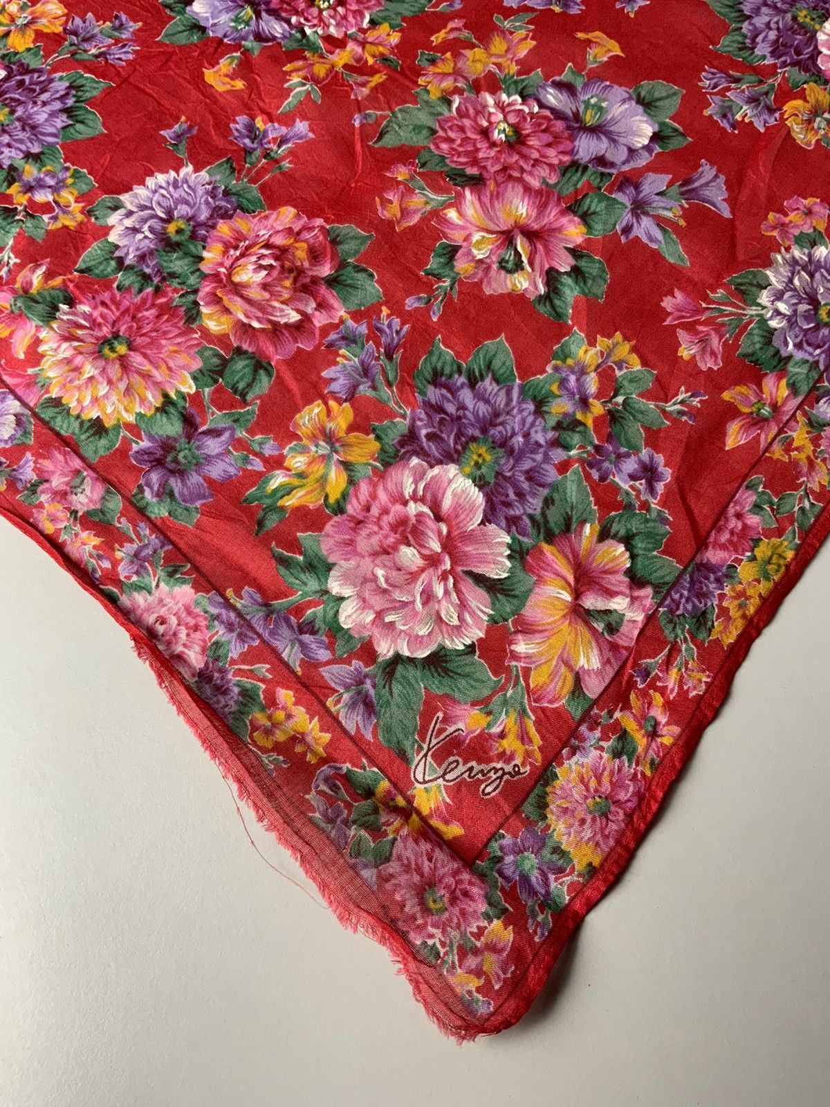 Kenzo Kenzo Flower Art Bandana Handkerchief Size ONE SIZE - 7 Thumbnail