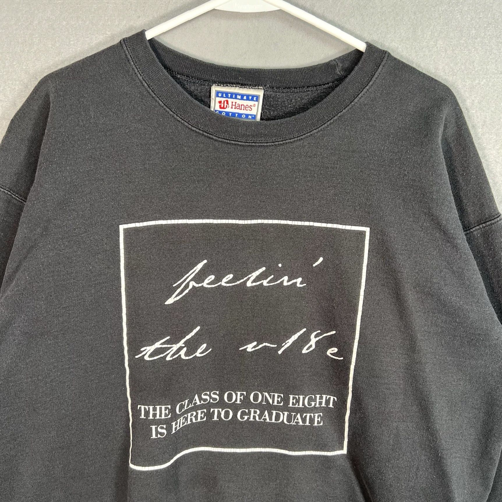 Hanes Hanes Feeling The Vibe Crewneck Sweatshirt Adult Medium Black Long Sleeve Mens Size US M / EU 48-50 / 2 - 5 Thumbnail