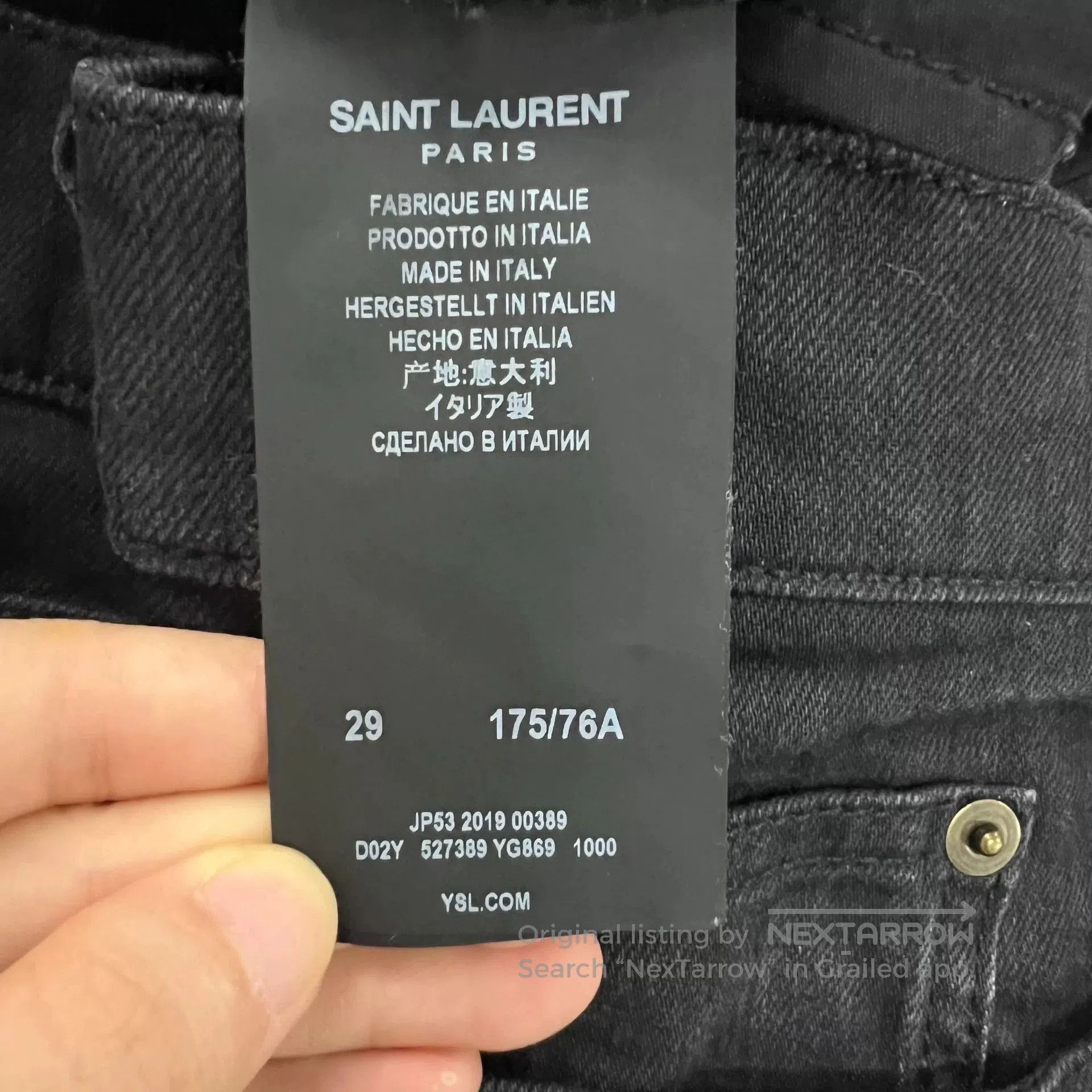 Saint Laurent Paris saint laurent distressed black denim pants. Size US 29 - 2 Thumbnail
