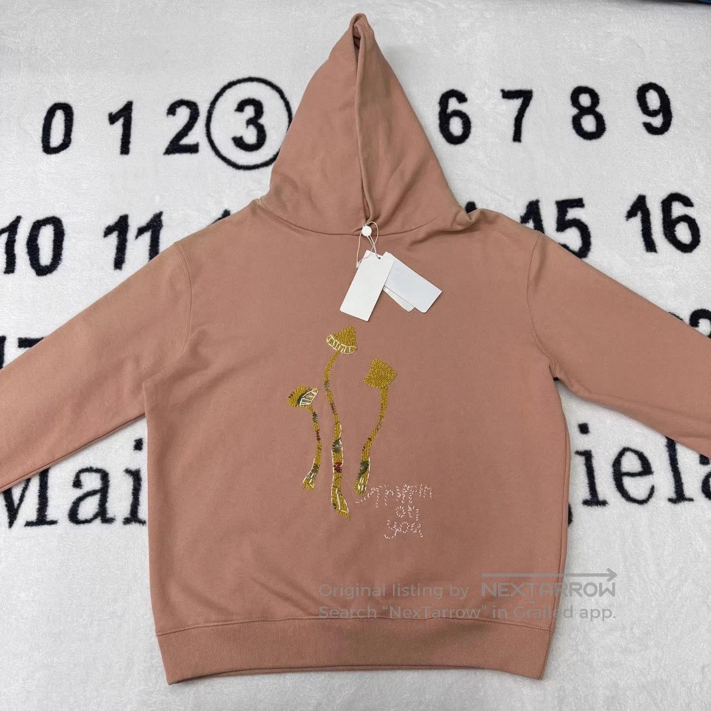 Maison Margiela Pink Hoodie with Embroidered Mushroom Design. Size US XXS / EU 40 - 1 Thumbnail