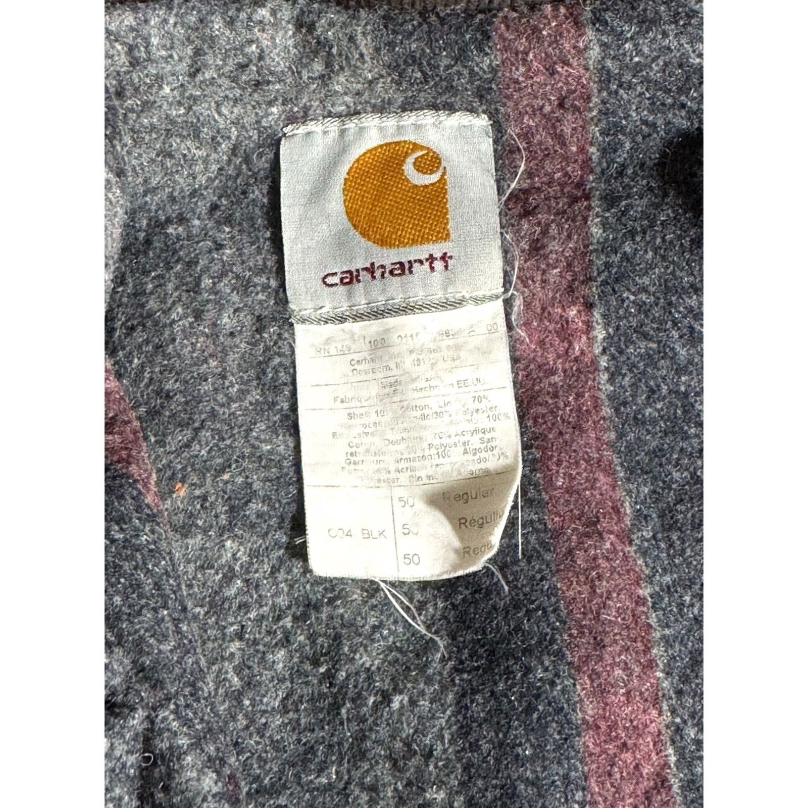 Carhartt VINTAGE Carhartt Jacket Mens 50 Black Blanket Lined Arctic Duck Chore Coat C04 BLK Casual Workwear Military Style Medium/Regular Mens Size US M / EU 48-50 / 2 - 5 Thumbnail