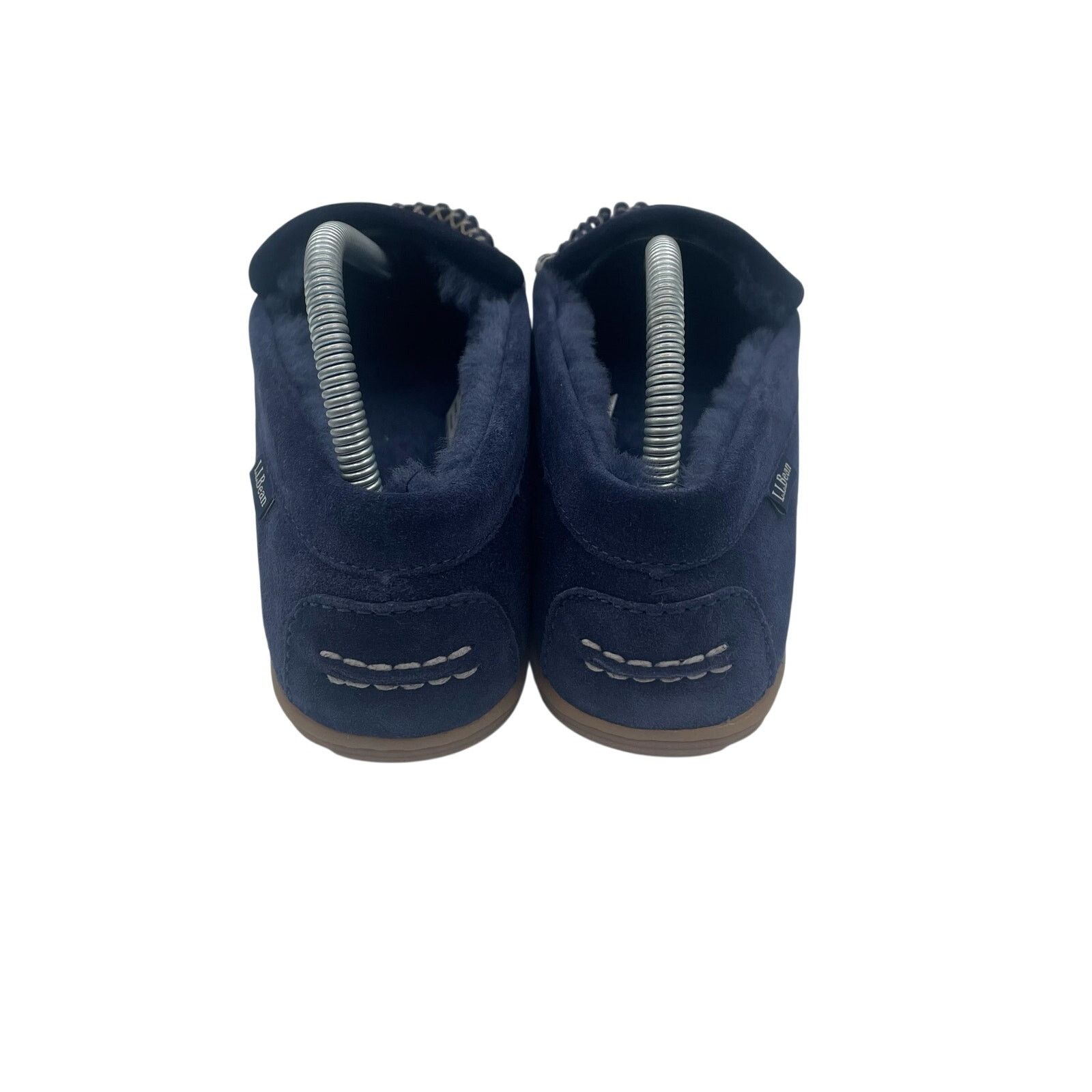 L.L. Bean LL Bean Wicked Good Slippers Moccasins Fur Lines Navy Women Size US 8 / IT 38 - 6 Thumbnail