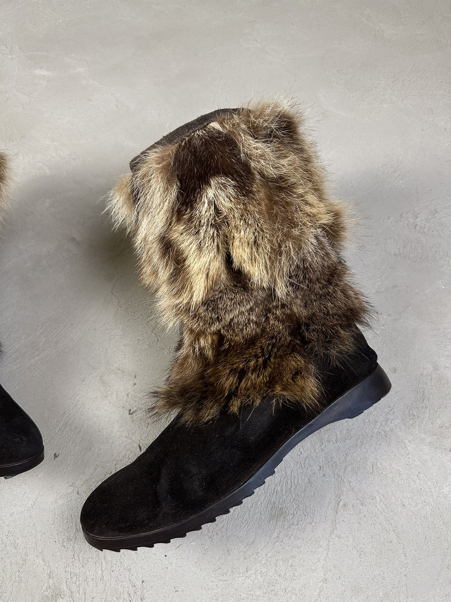 Japanese Brand Vintage Y2k Real Fur Suede Leather Boots Size US 7.5 / IT 37.5 - 3 Thumbnail