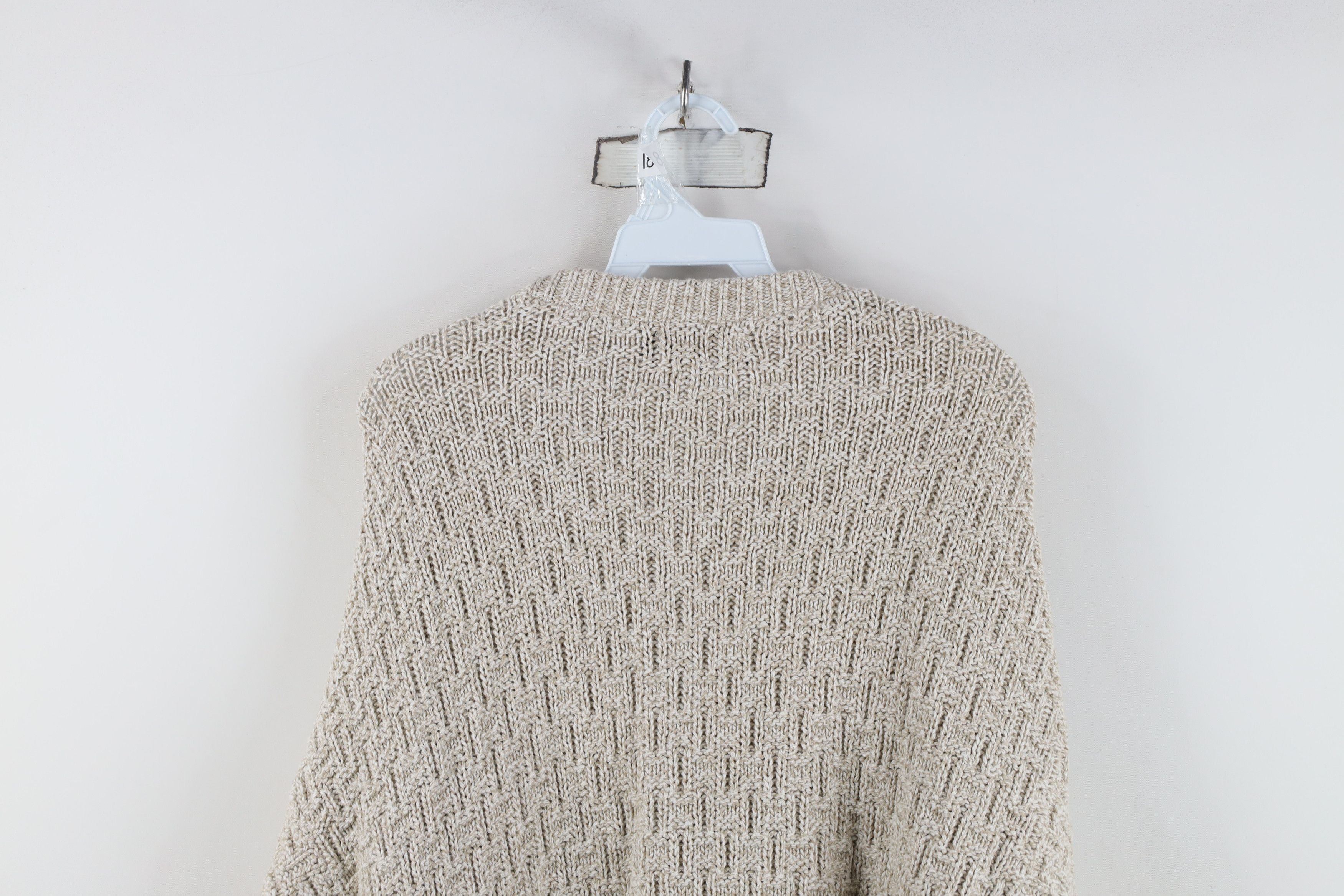 Eddie Bauer Vintage 90s Eddie Bauer Cross Weave Knit Sweater Beige USA Size US M / EU 48-50 / 2 - 9 Thumbnail