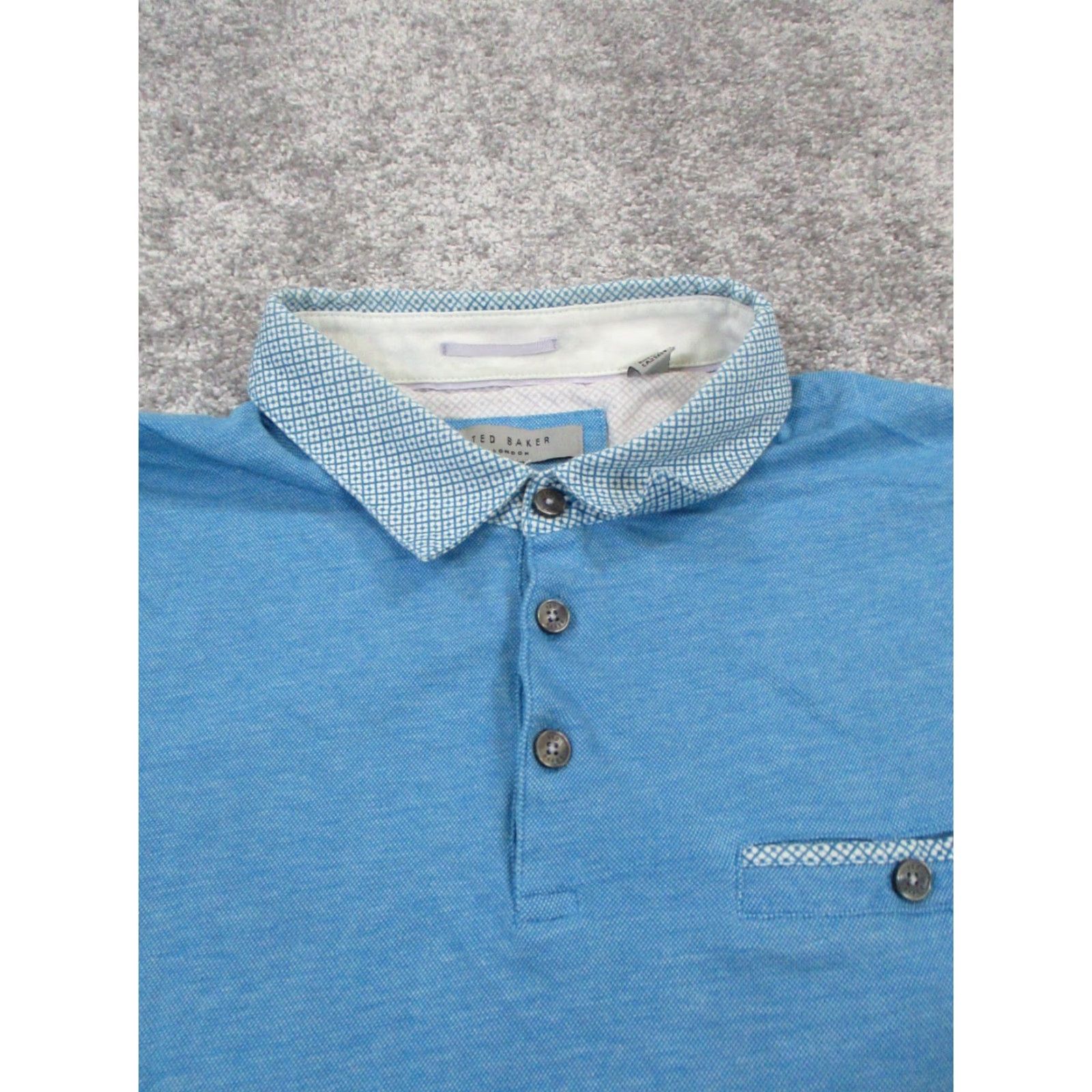 Ted Baker Ted Baker Polo Shirt Mens 6 Xxl Blue Cotton Golf Size US XXL / EU 58 / 5 - 2 Thumbnail