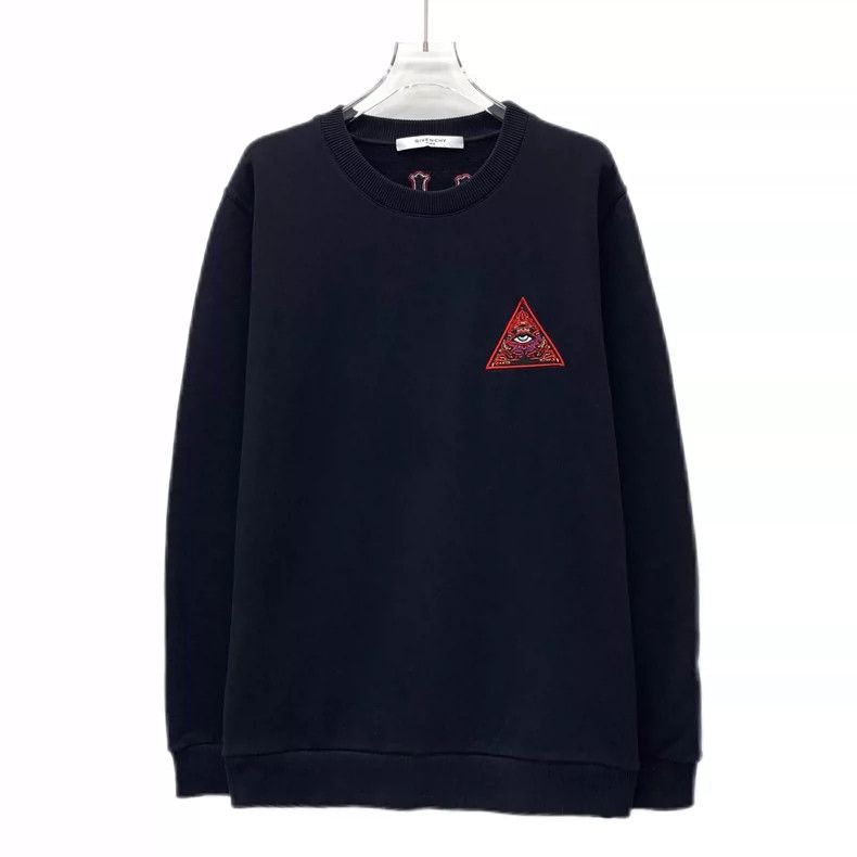 Givenchy Givenchy Black Logo Letter Embroidery Cotton Crew Neck Lon Size US S / EU 44-46 / 1 - 1 Thumbnail