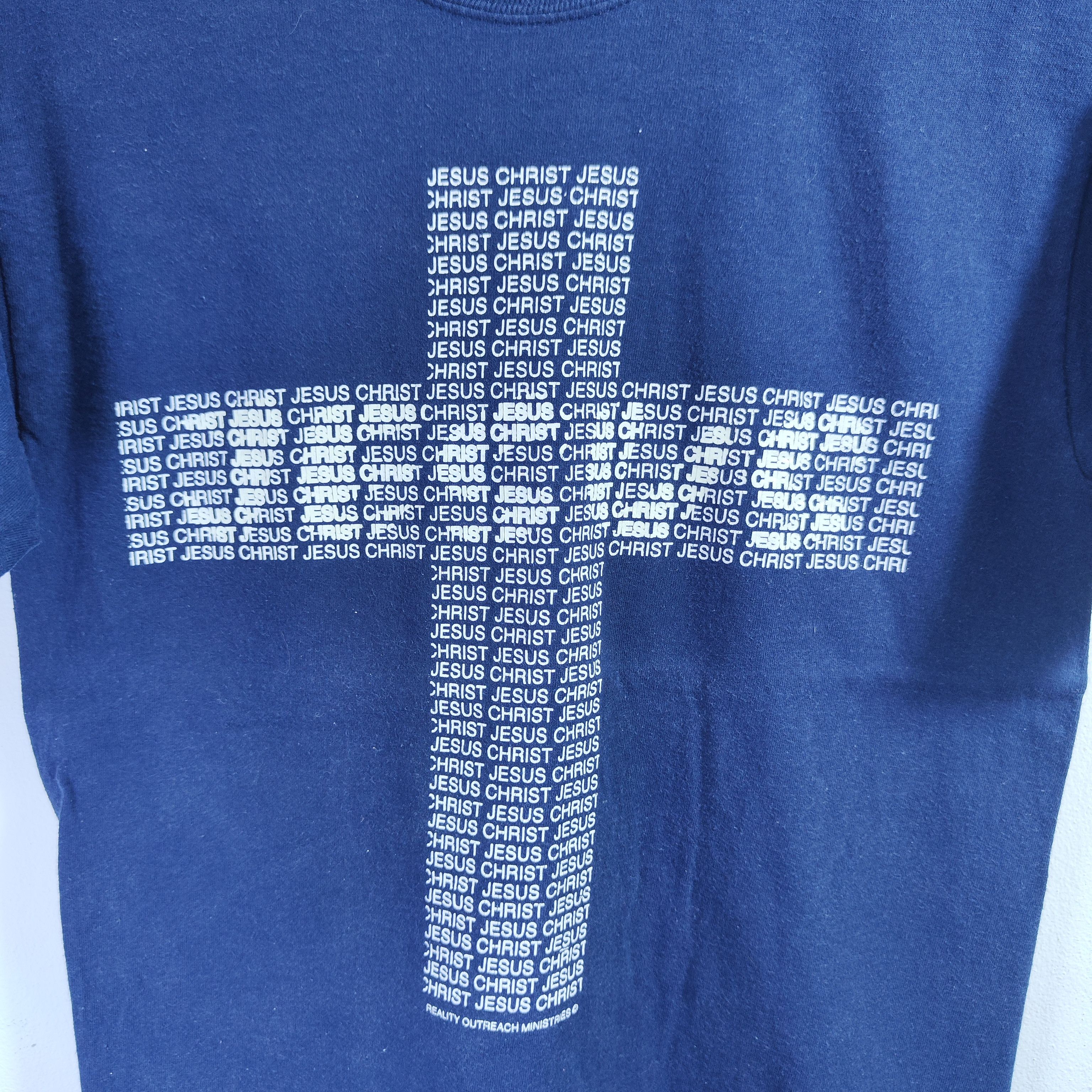 Hanes Vintage Jesus Christ Tee y2k Blue medium Size US M / EU 48-50 / 2 - 3 Thumbnail