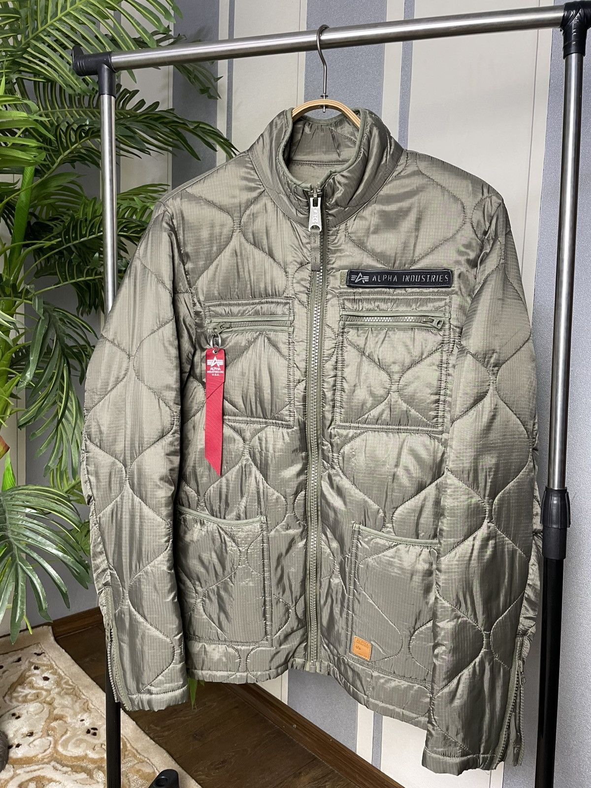 Alpha Industries Y2K Alpha Industries Quilted Liner Olive Jacket Size US L / EU 52-54 / 3 - 1 Thumbnail
