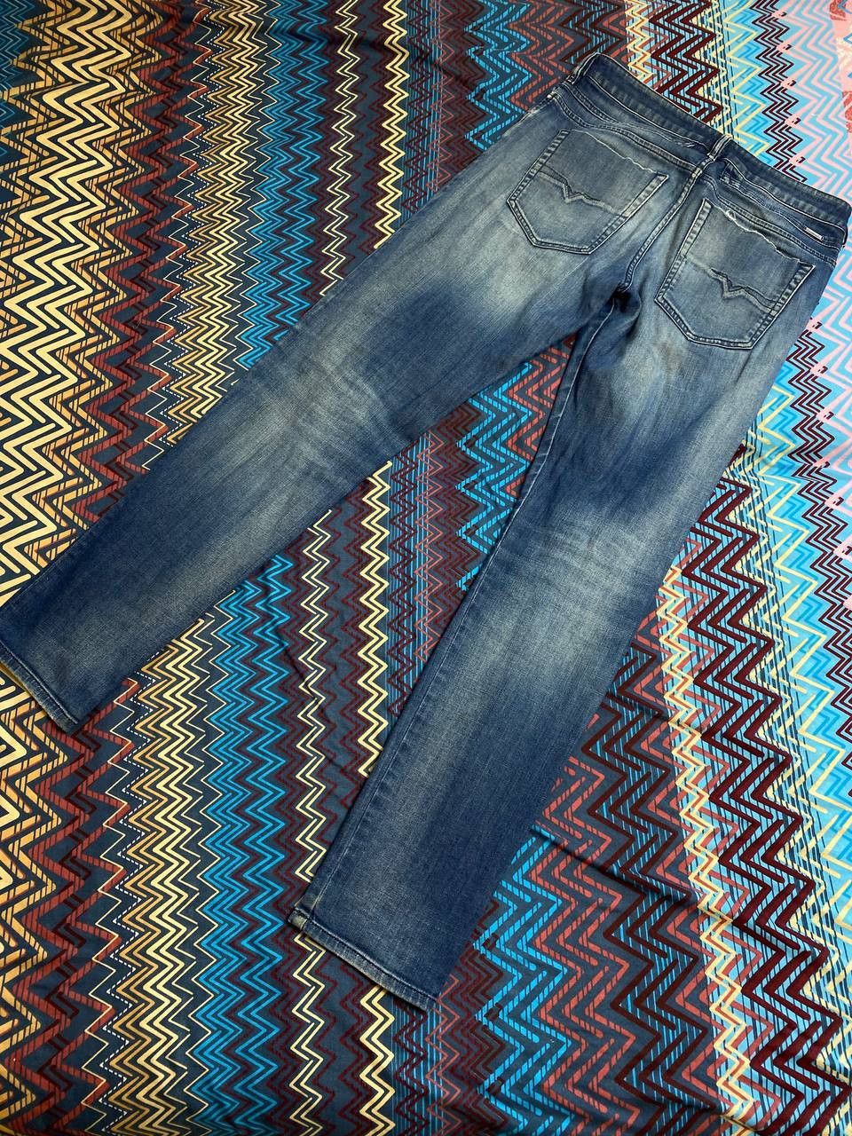 Diesel × Japanese Brand × Vintage Vintage Diesel D-BAZER Baggy Jeans Big Diesel Logo Size US 31 - 14 Thumbnail