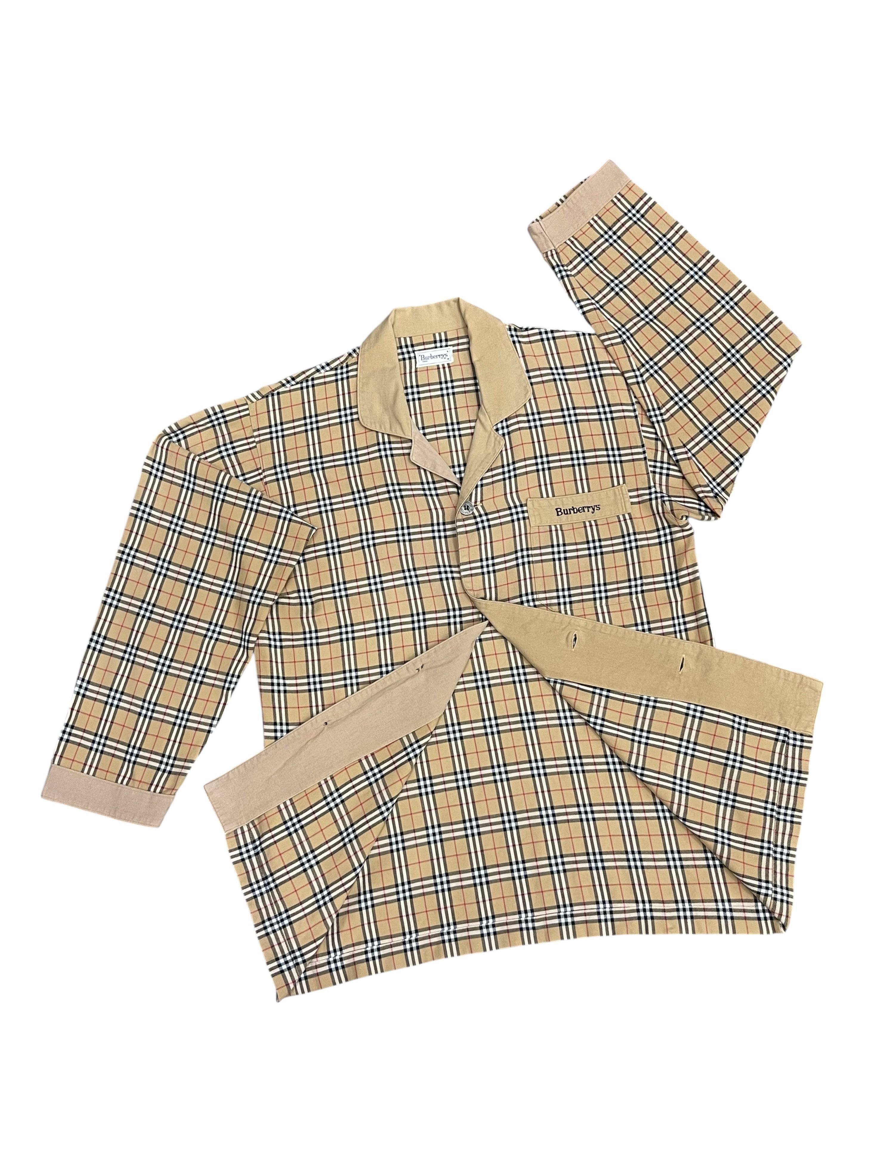 Burberry Vintage BURBERRYS' Nova Check Longsleeve Pajama Shirt Size US S / EU 44-46 / 1 - 2 Thumbnail