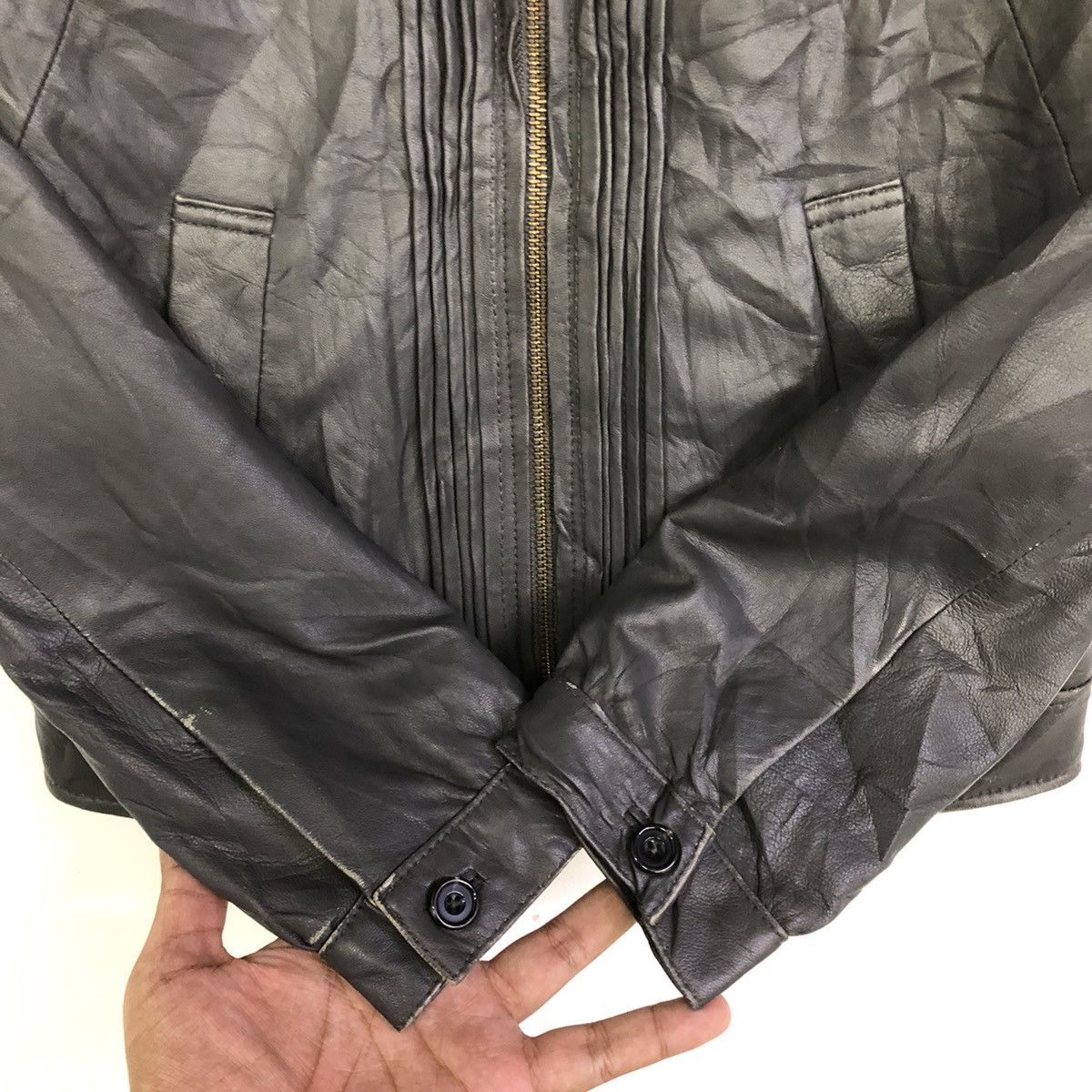 Japanese Brand Esnation Bis Lamb Leather Women Jacket Size S / US 4 / IT 40 - 7 Thumbnail
