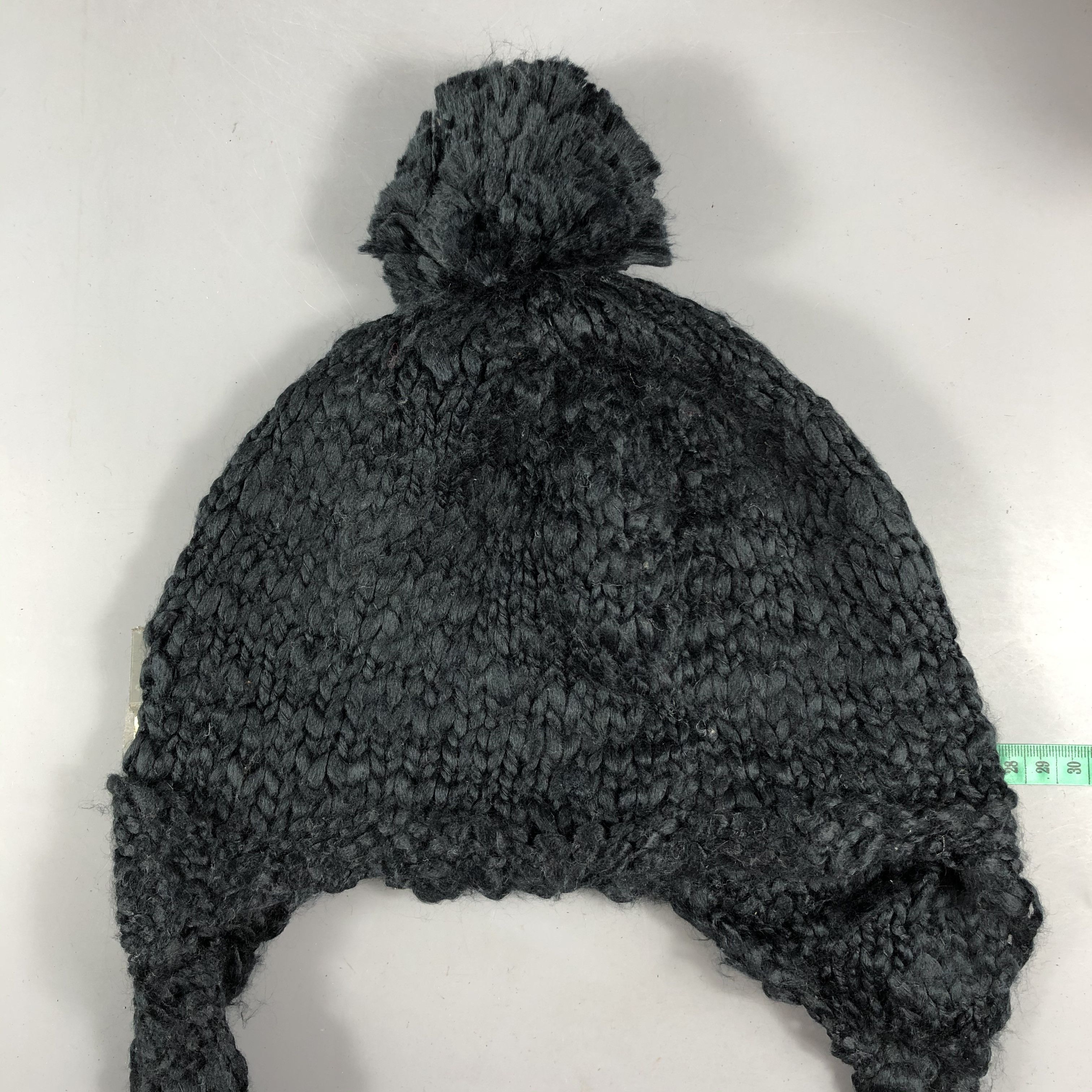 Japanese Brand Unknown Black Knit Earflap Beanie Size ONE SIZE - 3 Thumbnail
