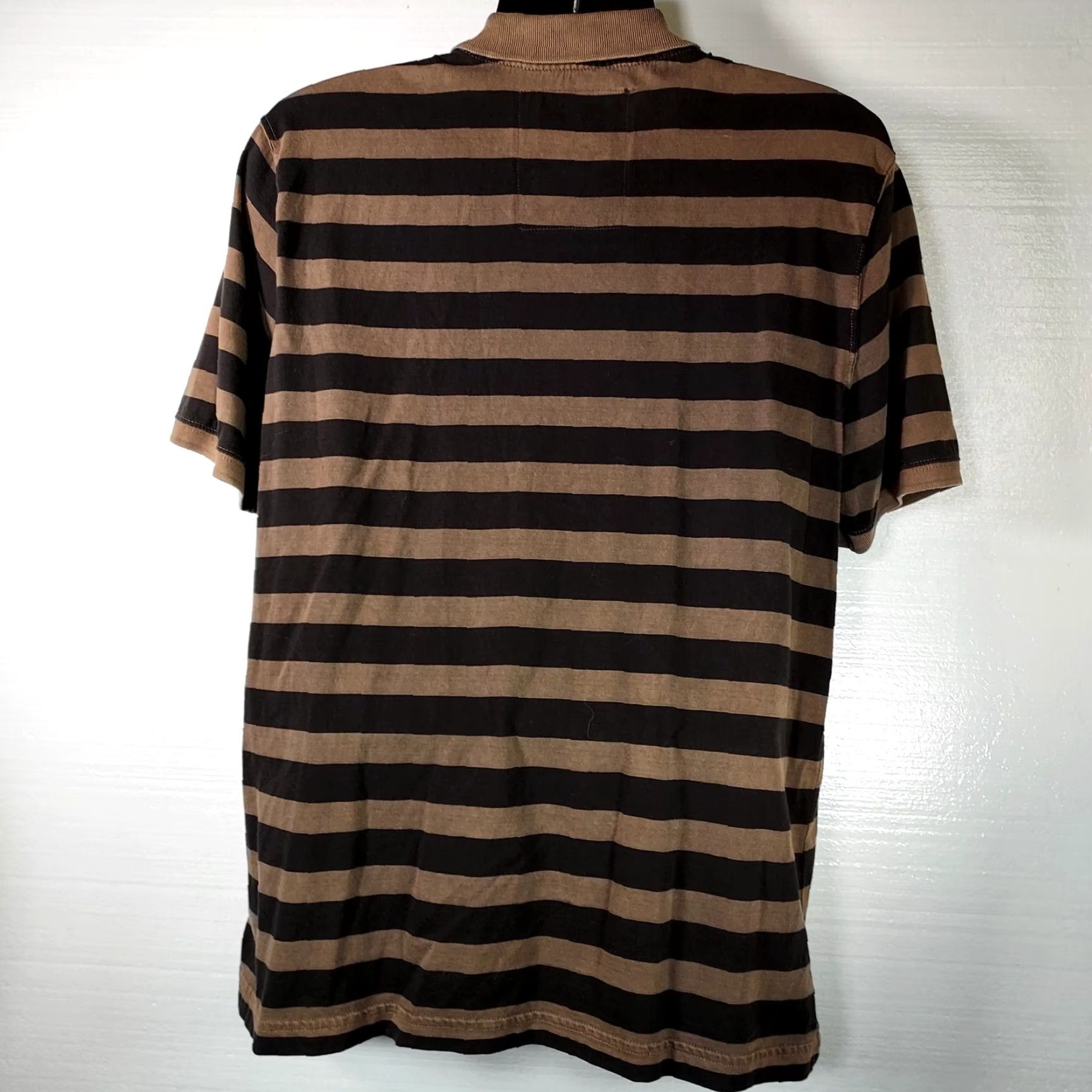 Levi's Levi's Polo Shirt Mens XL Brown Striped Short Sleeve Logo Collared Golf Shirt Size US XL / EU 56 / 4 - 2 Thumbnail
