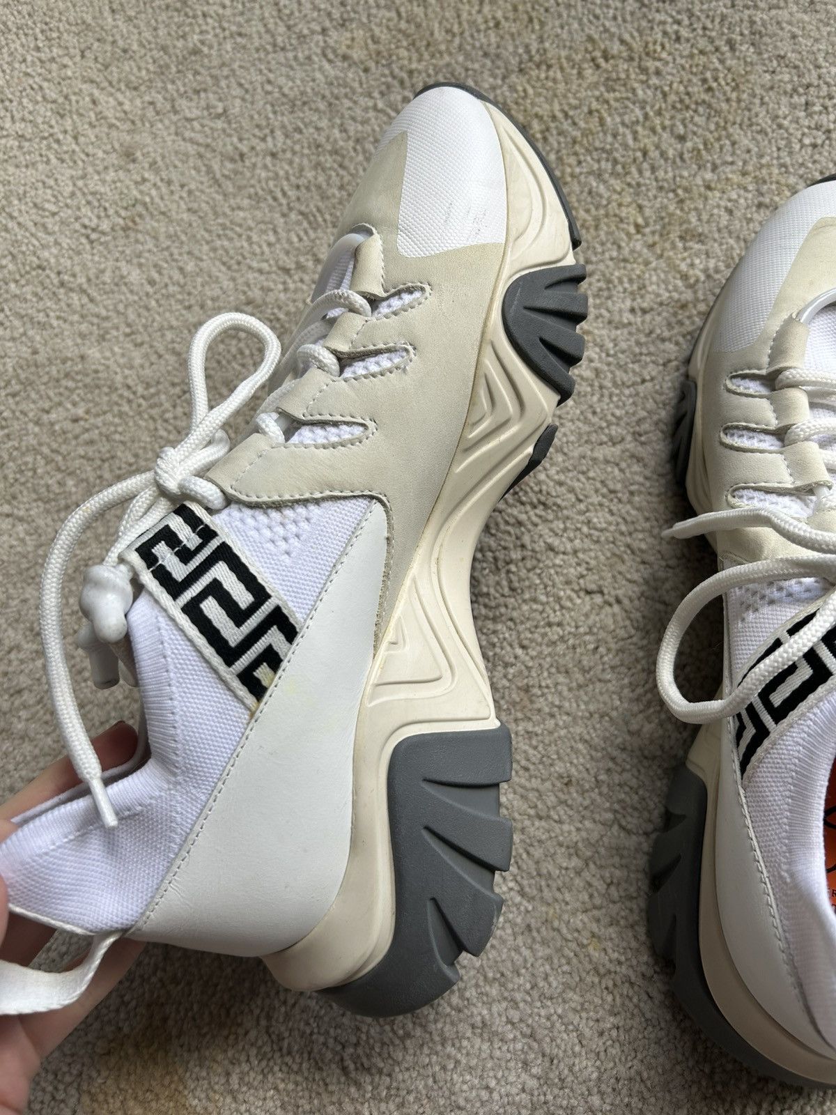 Versace White Versace Squalo Sneakers Size US 8.5 / EU 41-42 - 3 Thumbnail
