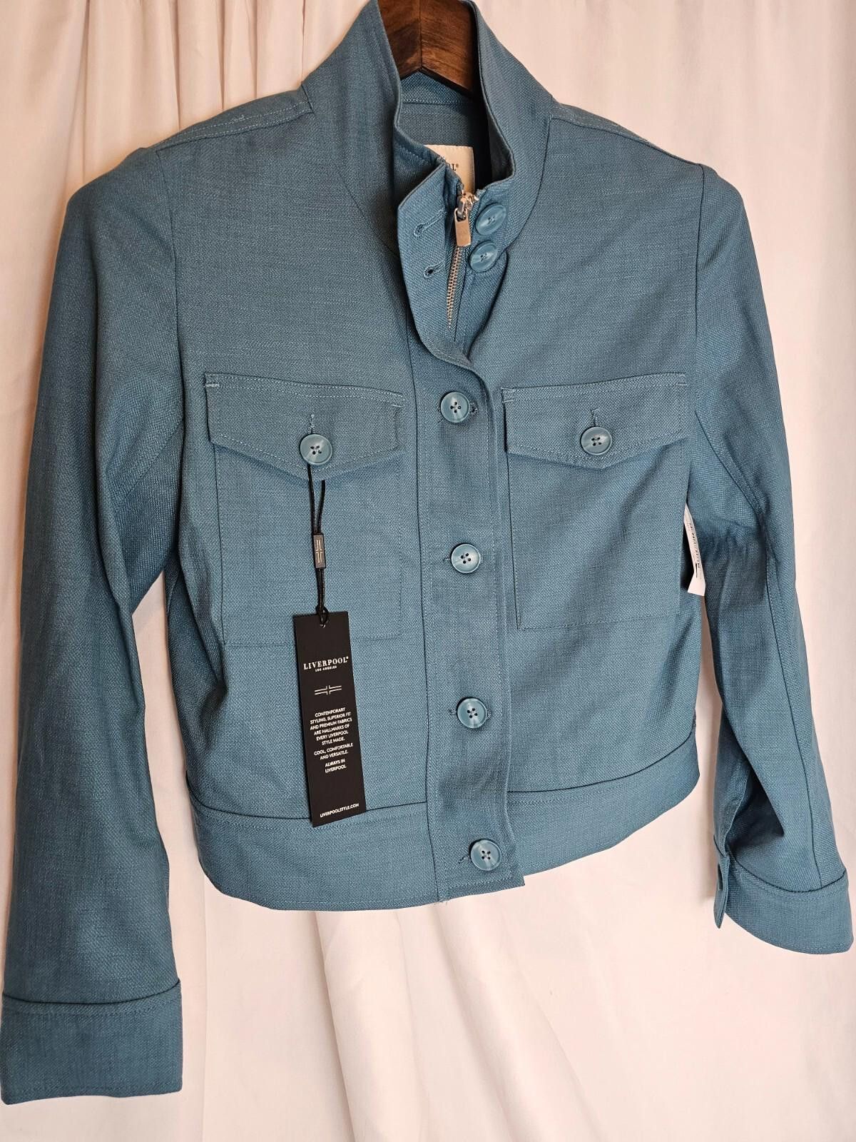 Designer NWT Liverpool Jacket Blue Size XS Designer Utility Size XS / US 0-2 / IT 36-38 - 3 Thumbnail