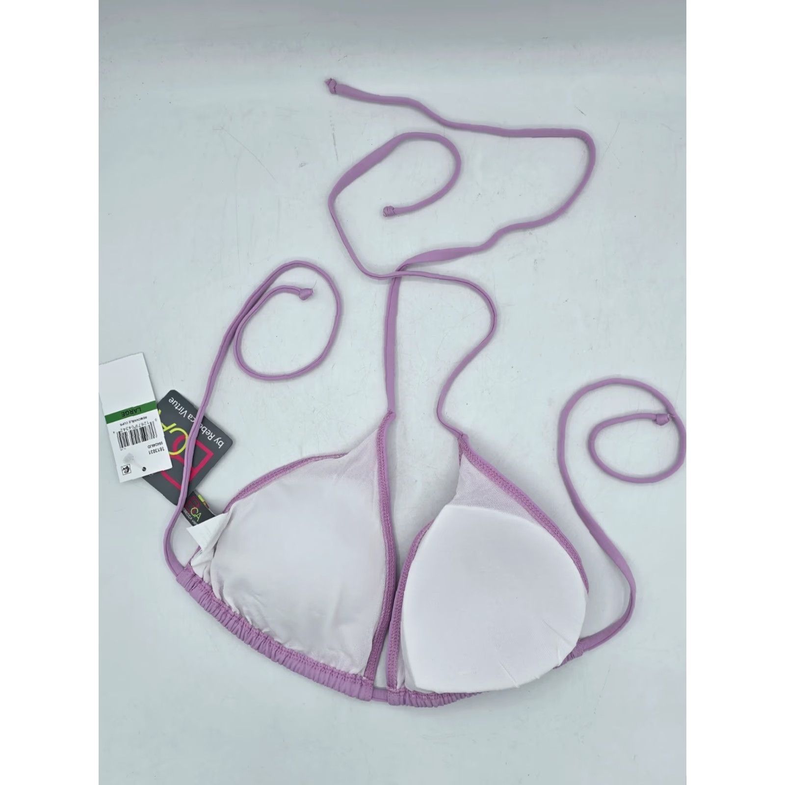 Vintage NWT BCA by Rebecca Virtue Kira Women's Multi-Way Triangle Bikini Top - Size L Size L / US 10 / IT 46 - 7 Thumbnail
