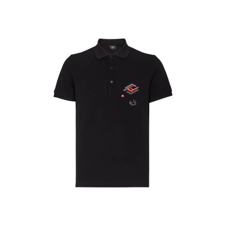 Fendi Fendi Men's Casual Black Short Sleeve Polo 0079 Size US S / EU 44-46 / 1 - 1 Thumbnail