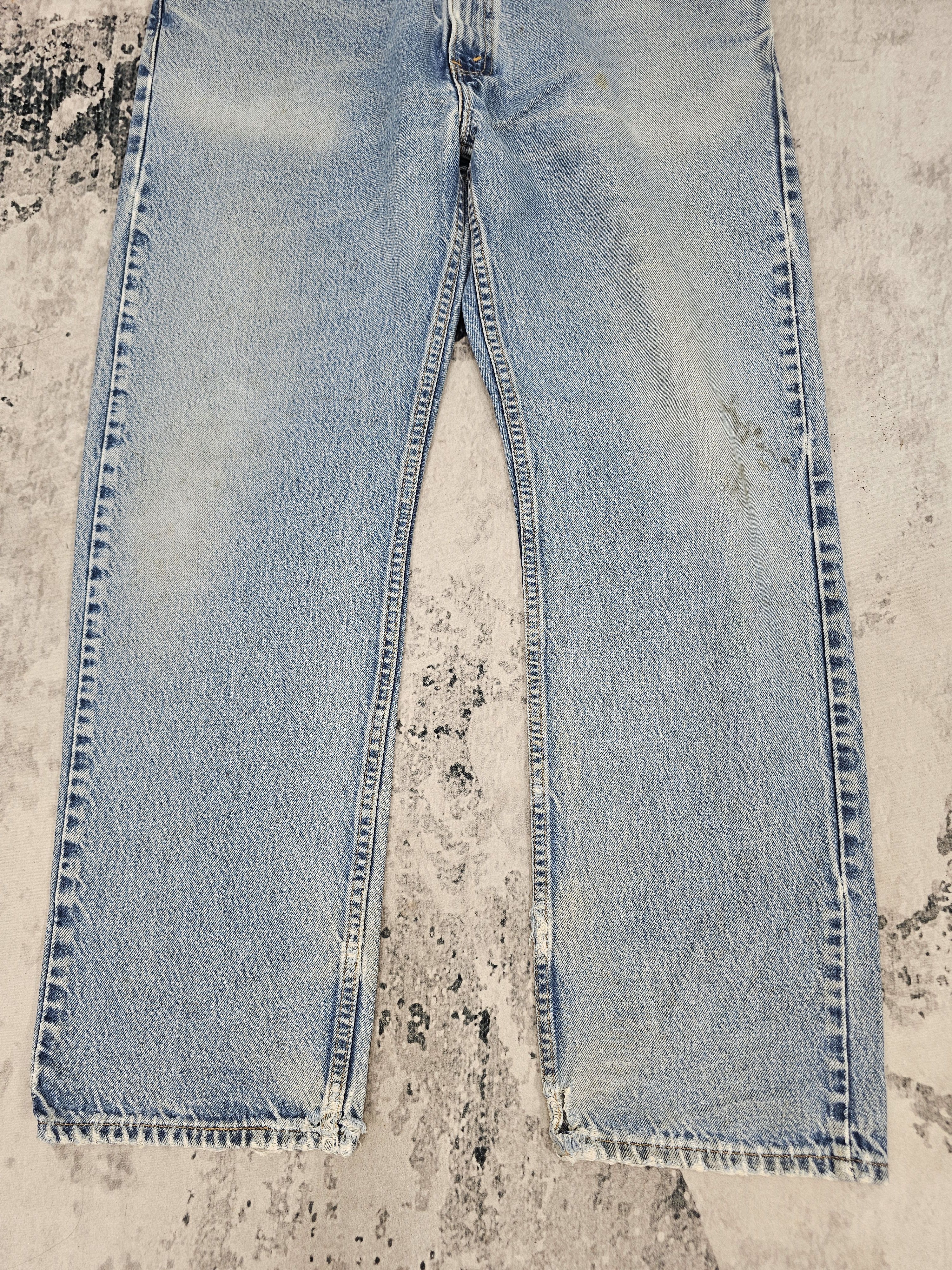 Levi's Vintage Clothing Vtg 90's LEVIS 505 Ripped Faded Jeans Made In USA L0551 Size US 38 / EU 54 - 3 Thumbnail