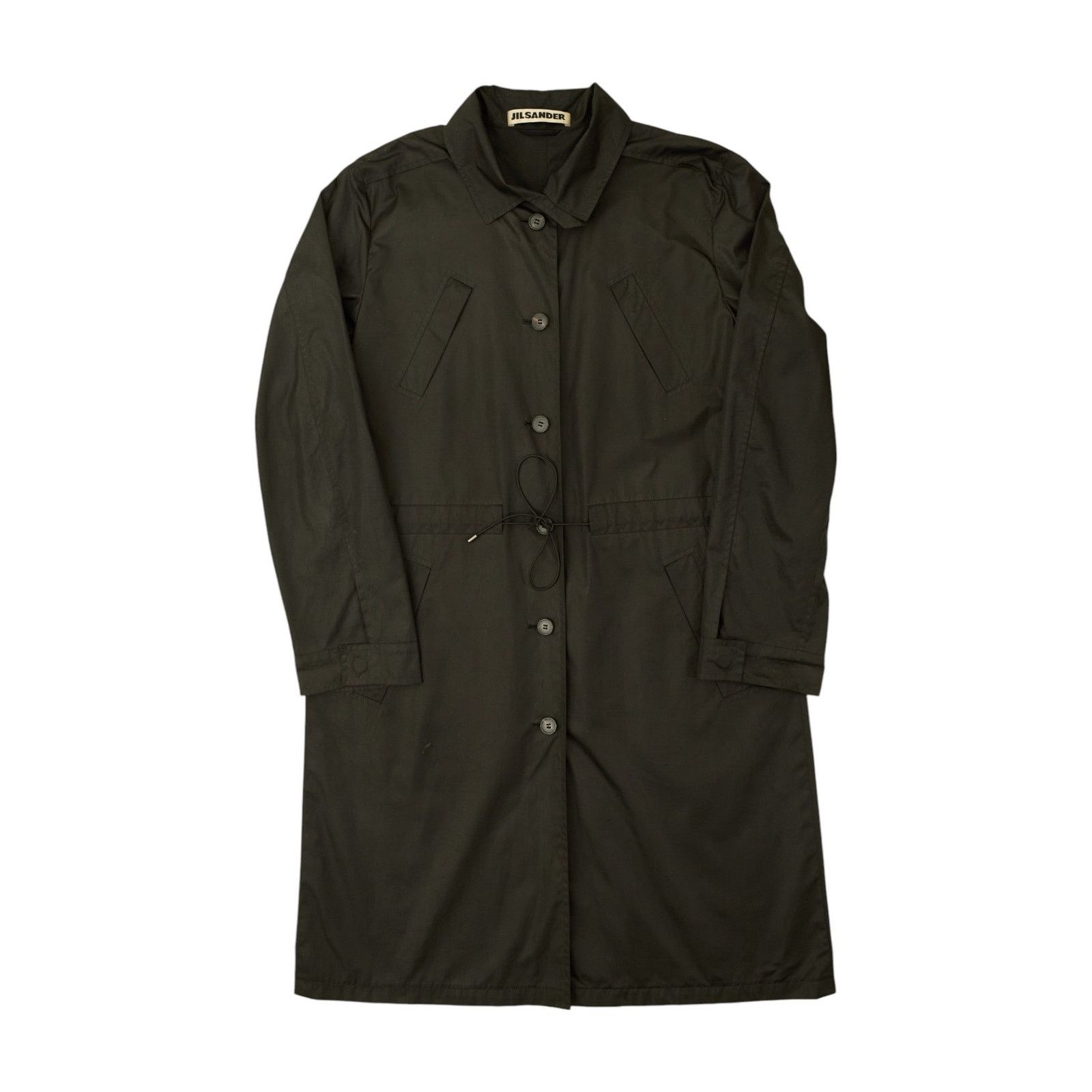 Jil Sander Black Nylon Drawstring Coat Size L / US 10 / IT 46 - 1 Thumbnail