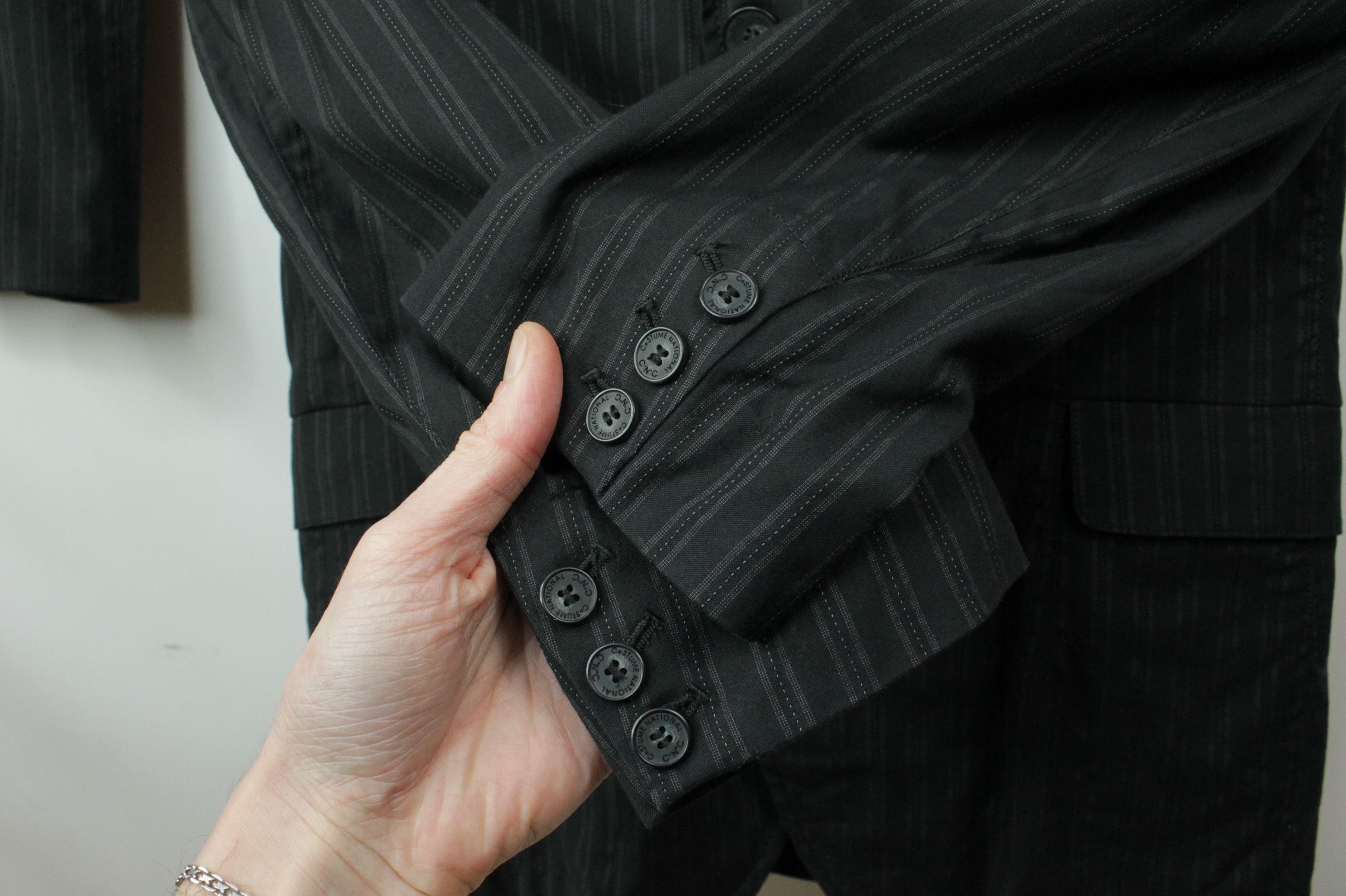 Costume National Vintage C'N'C Costume National Black Striped Suit Men's Size 40R - 5 Thumbnail