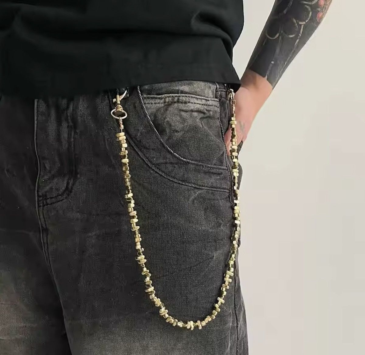 Jewelry Alternative Creative Nugget Metal Pants Chain Size ONE SIZE - 1 Thumbnail