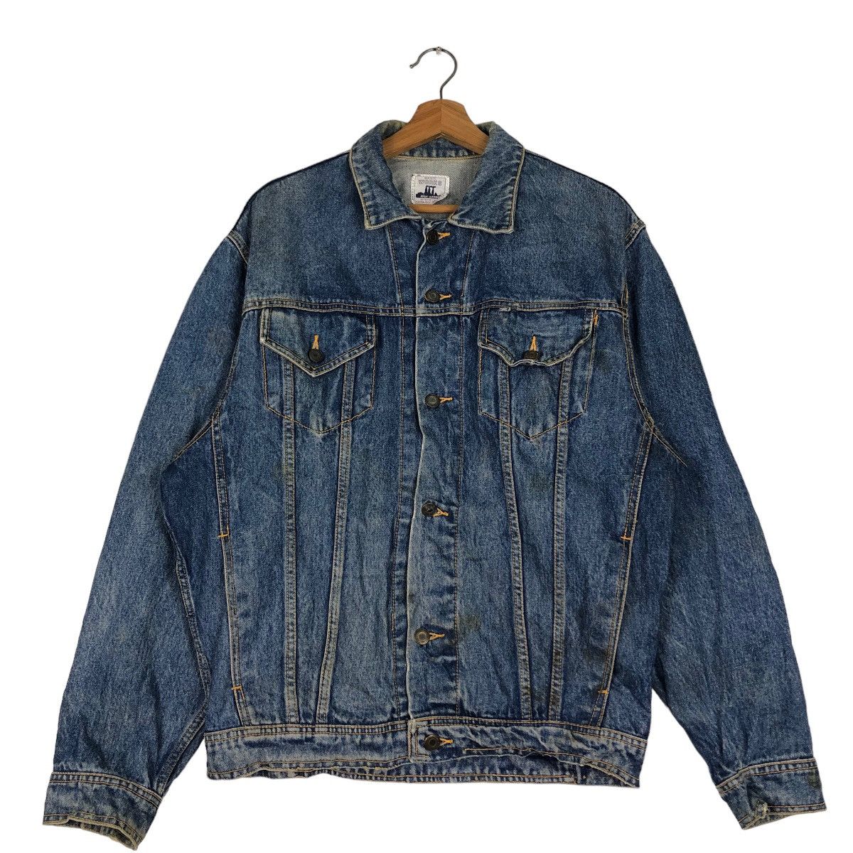 Japanese Brand 🔥Vtg Trucker Denim Jacket Worker Wear Basic Union Made Size US M / EU 48-50 / 2 - 1 Thumbnail
