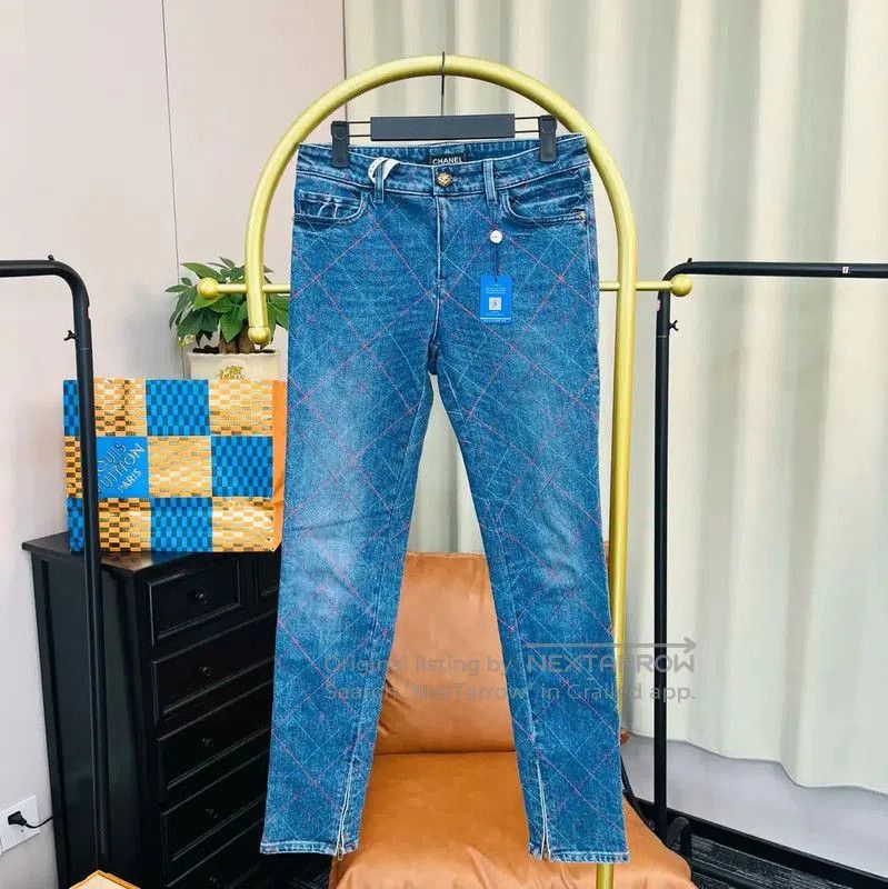 Chanel Chanel Blue Cotton Denim Pants Size S . Size 24" / US 00 / IT 34 - 1 Thumbnail