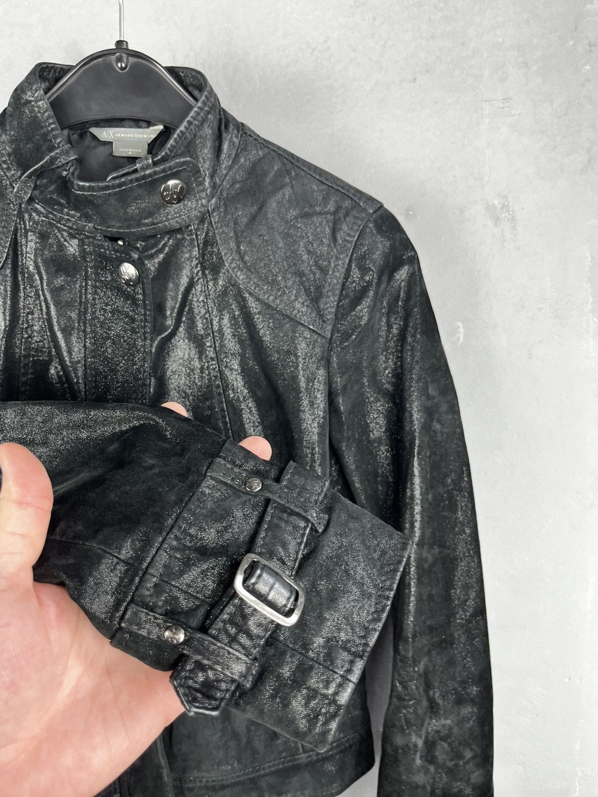 Armani Armani leather jacket biker size s Size S / US 4 / IT 40 - 6 Thumbnail