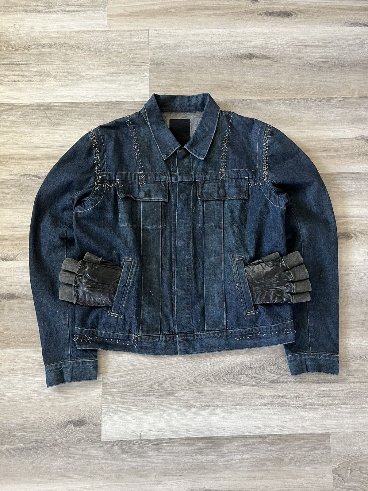 image of Rick Owens 2001 "slab" Burnout Denim Jacket, Men's (Size XL)