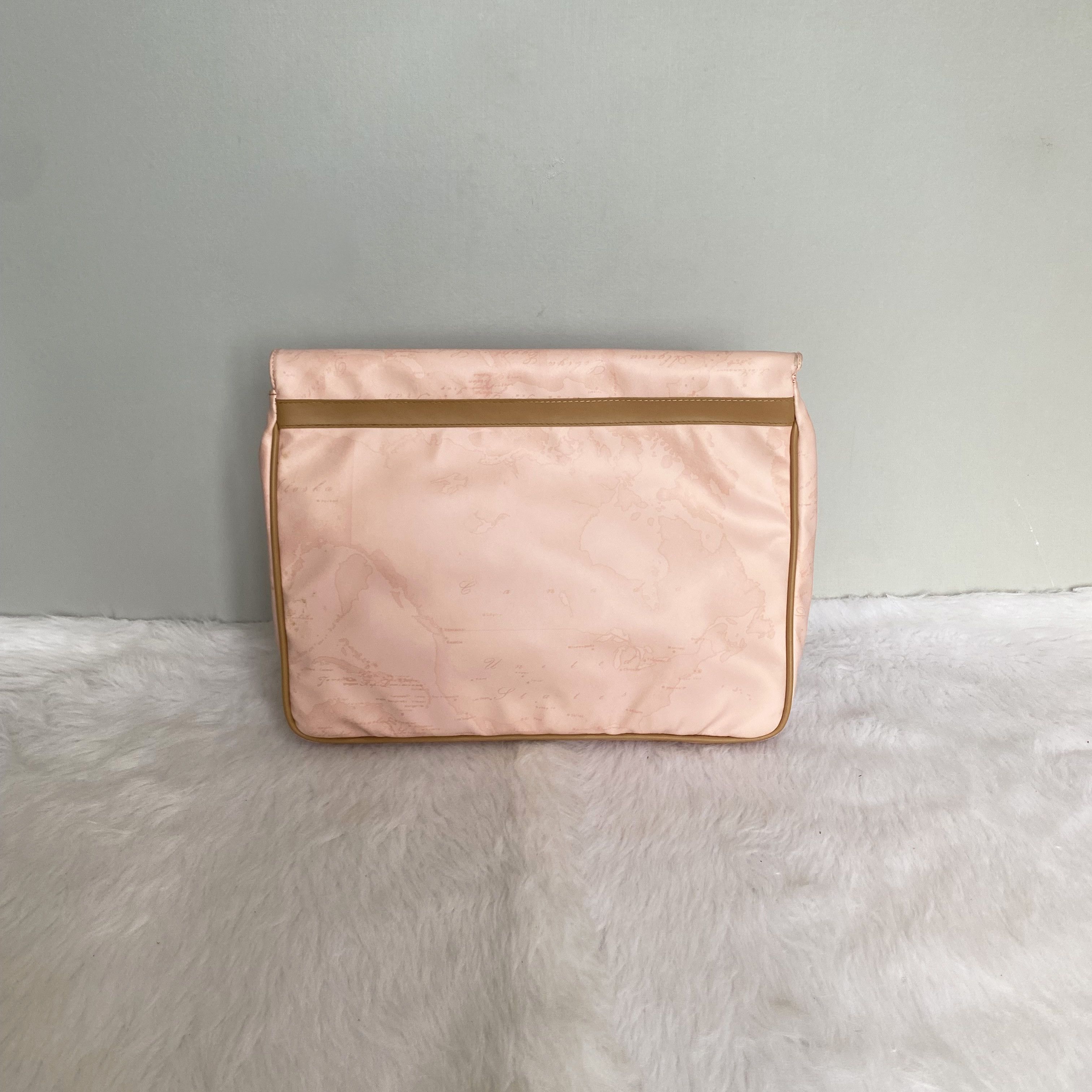 Alviero Martini × Vintage ALVIERO MARTINI Relax Pink Map Printed Envelope Document Bag Size ONE SIZE - 4 Thumbnail