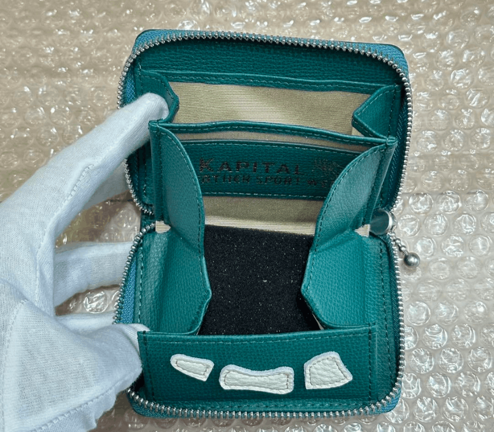 Kapital Kapital Bone Hand embroidered Leather Mini Wallet Size ONE SIZE - 6 Thumbnail