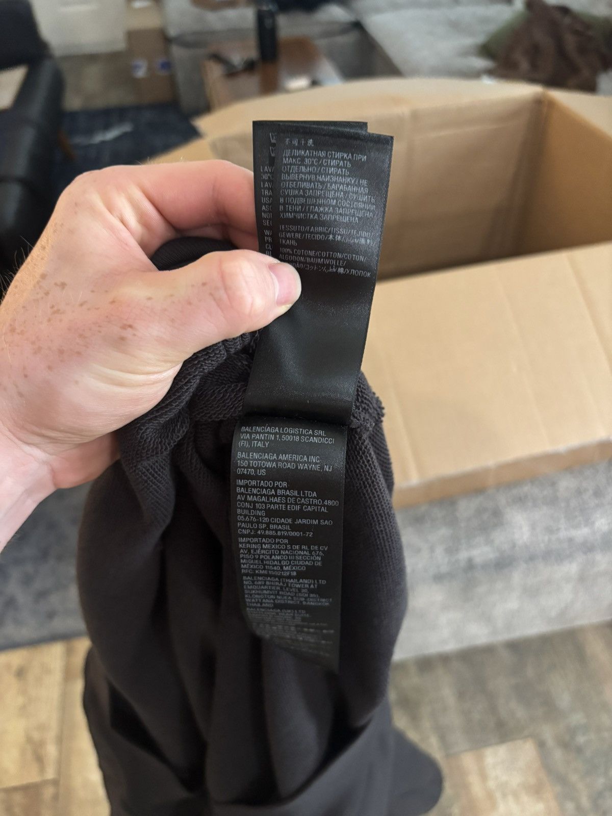Balenciaga Oversized Washed Black Spellout Logo Pullover Hoodie Size US XS / EU 42 / 0 - 6 Thumbnail