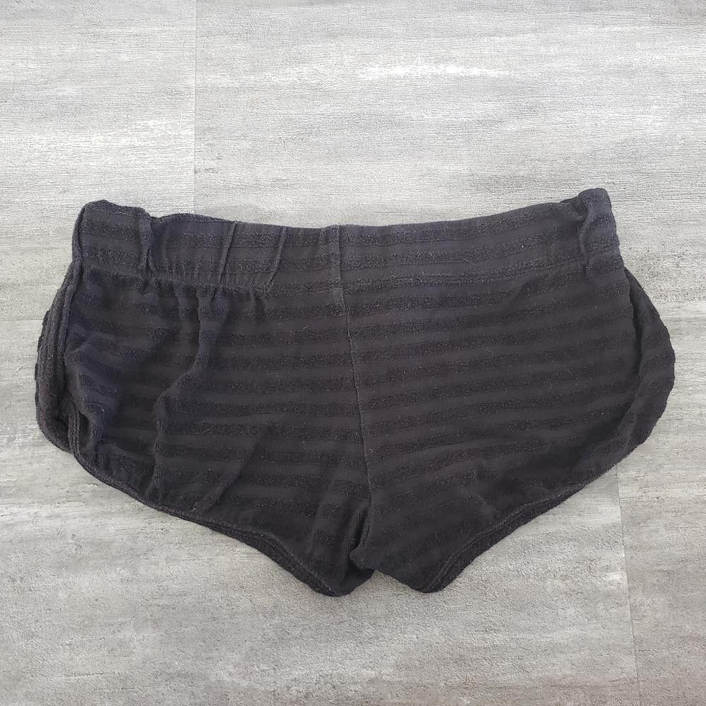 Designer Black Tonal Striped Terry CR Sweat Short Size 36" / US 14 / IT 50 - 2 Thumbnail