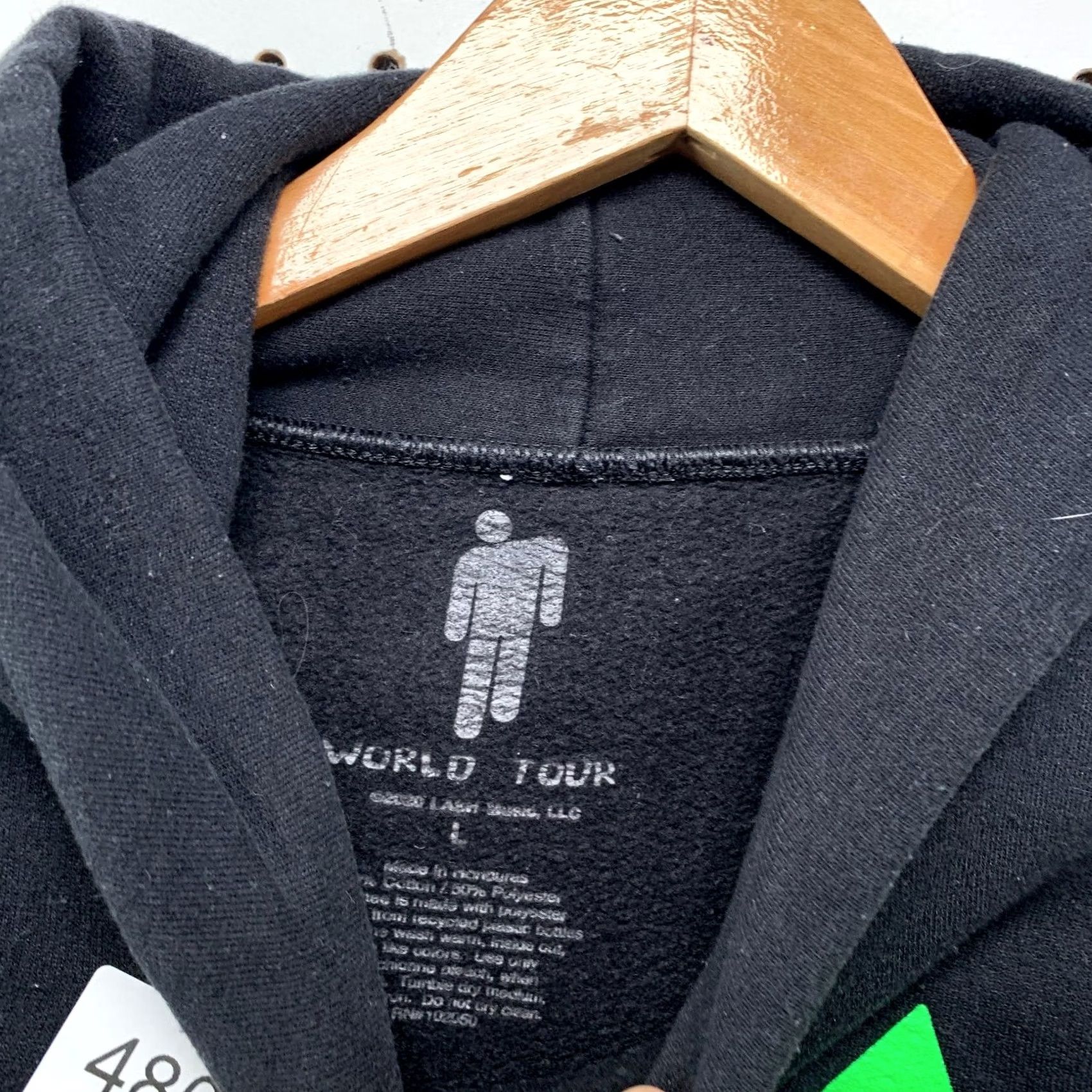 Vintage Billie Eilish Hoodie Sweatshirt Mens Large Black Green 2020 Tour Racing Graphic Size US L / EU 52-54 / 3 - 3 Thumbnail