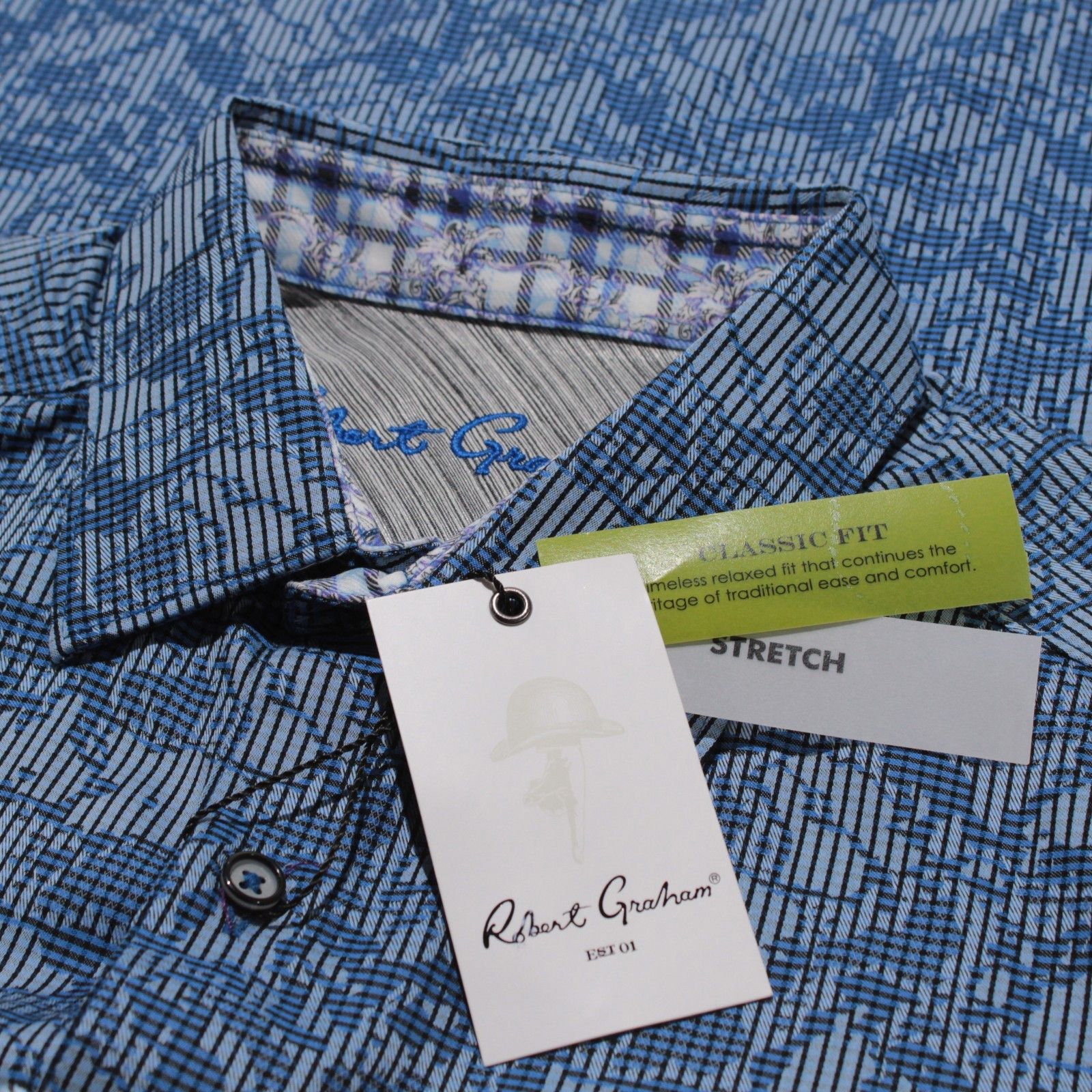 Robert Graham Robert Graham New with tags Shirt Size S US In Blue Size US S / EU 44-46 / 1 - 1 Thumbnail