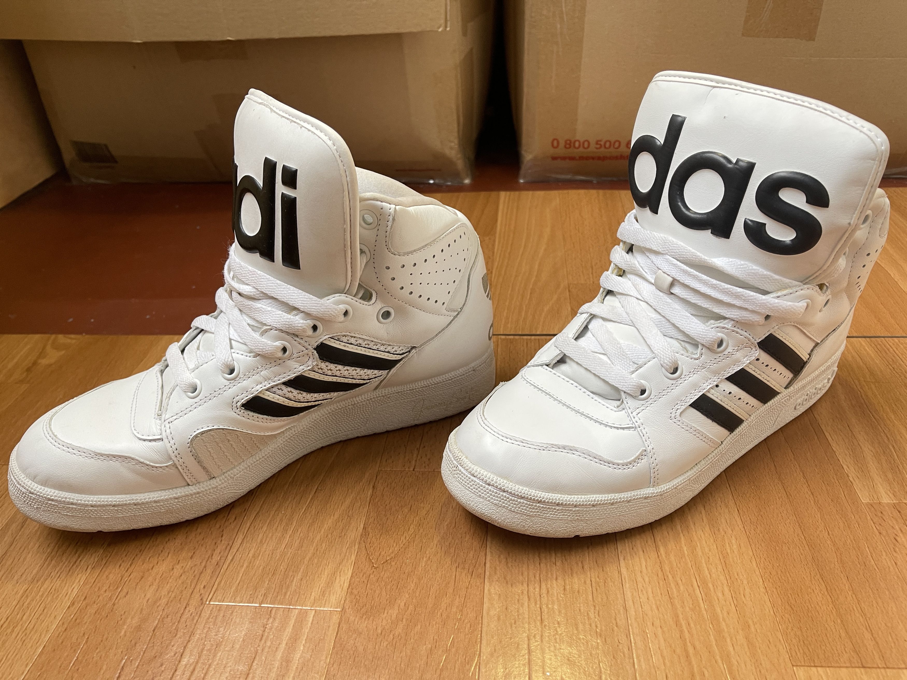 Adidas × Jeremy Scott Adidas sneakers, Jeremy Scott Instinct, Hi Top shoes, V24529 Size US 9 / EU 42 - 7 Thumbnail