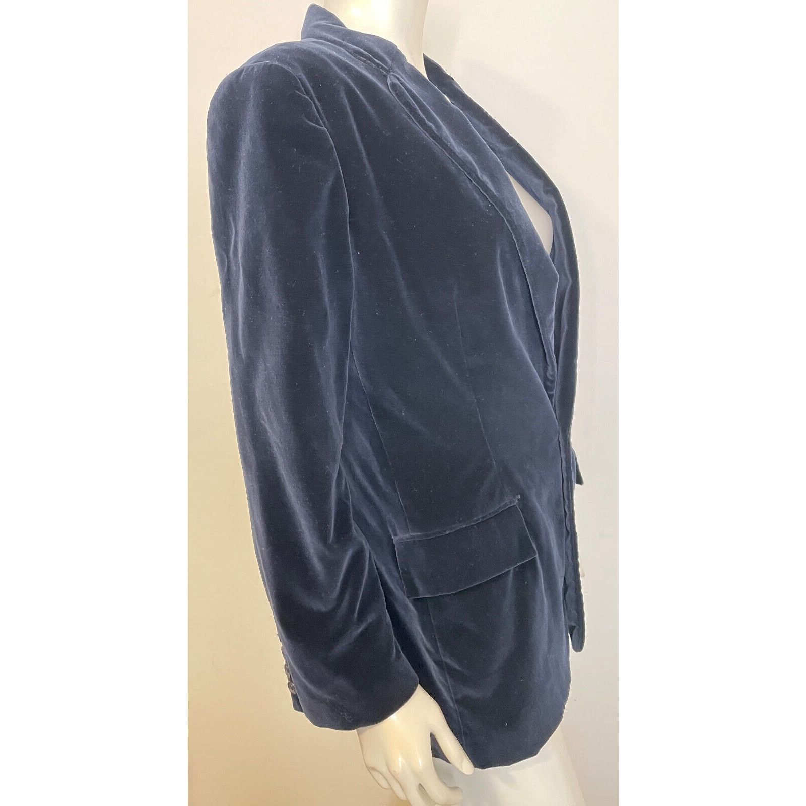 Ralph Lauren Ralph Lauren Blue Velvet Fox Crest Blazer Jacket Womens 10 Size L / US 10 / IT 46 - 7 Thumbnail