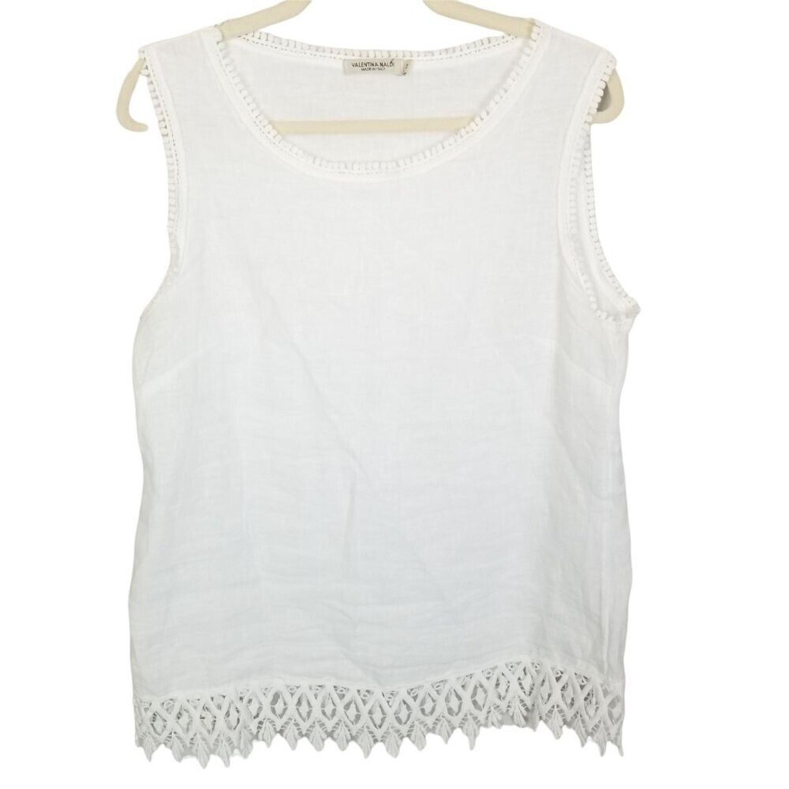 Anne & Valentin Valentina Naldi Tank Top Women M White Minimalist Coastal Size M / US 6-8 / IT 42-44 - 1 Thumbnail